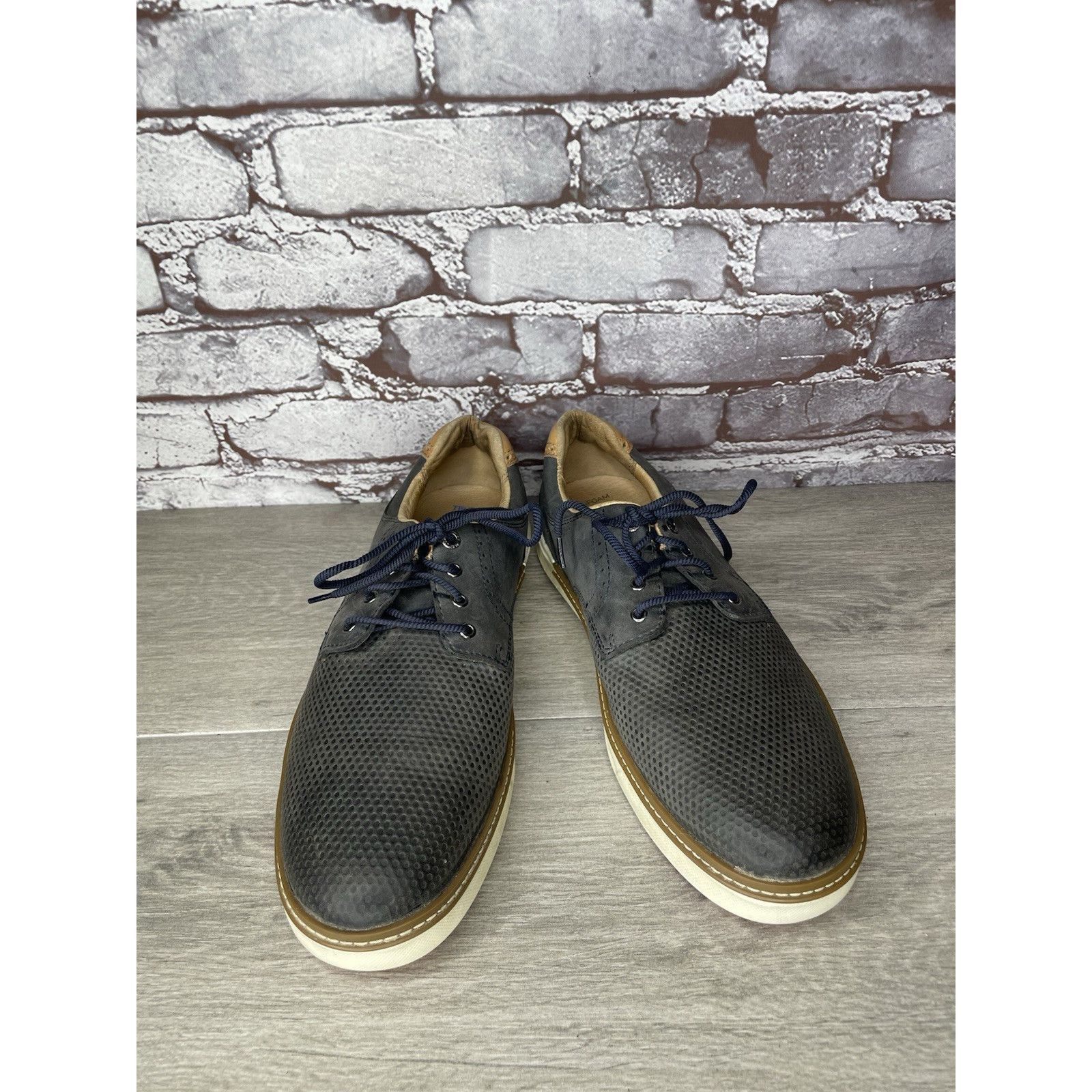 Johnston & Murphy JOHNSTON & Murphy 258459 MCGUFFEY NAVY LEATHER Lace GOLF SHO Size US 9 / EU 42 - 15 Thumbnail