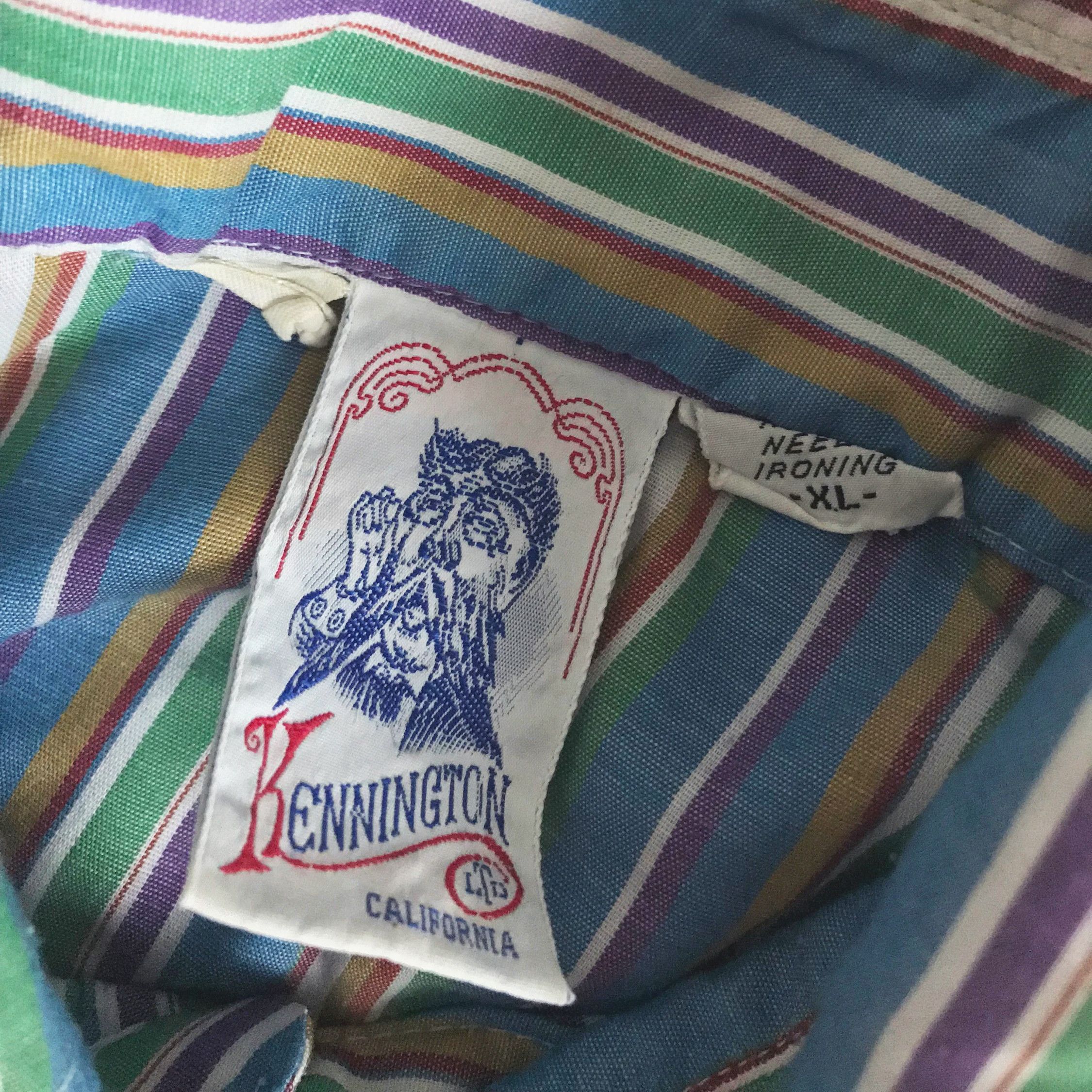 Kennington Ltd. Vintage 60s 70s KENNINGTON LTD. Button Up Shirt Striped XL Size US XL / EU 56 / 4 - 4 Thumbnail