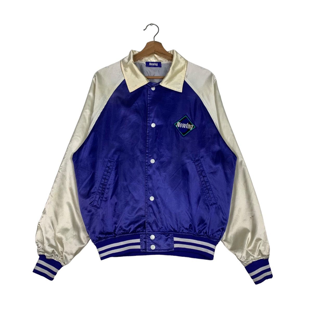 Japanese Brand NEWING Big Logo Colorblock Coach Jacket #0386-C18 Size US L / EU 52-54 / 3 - 3 Thumbnail