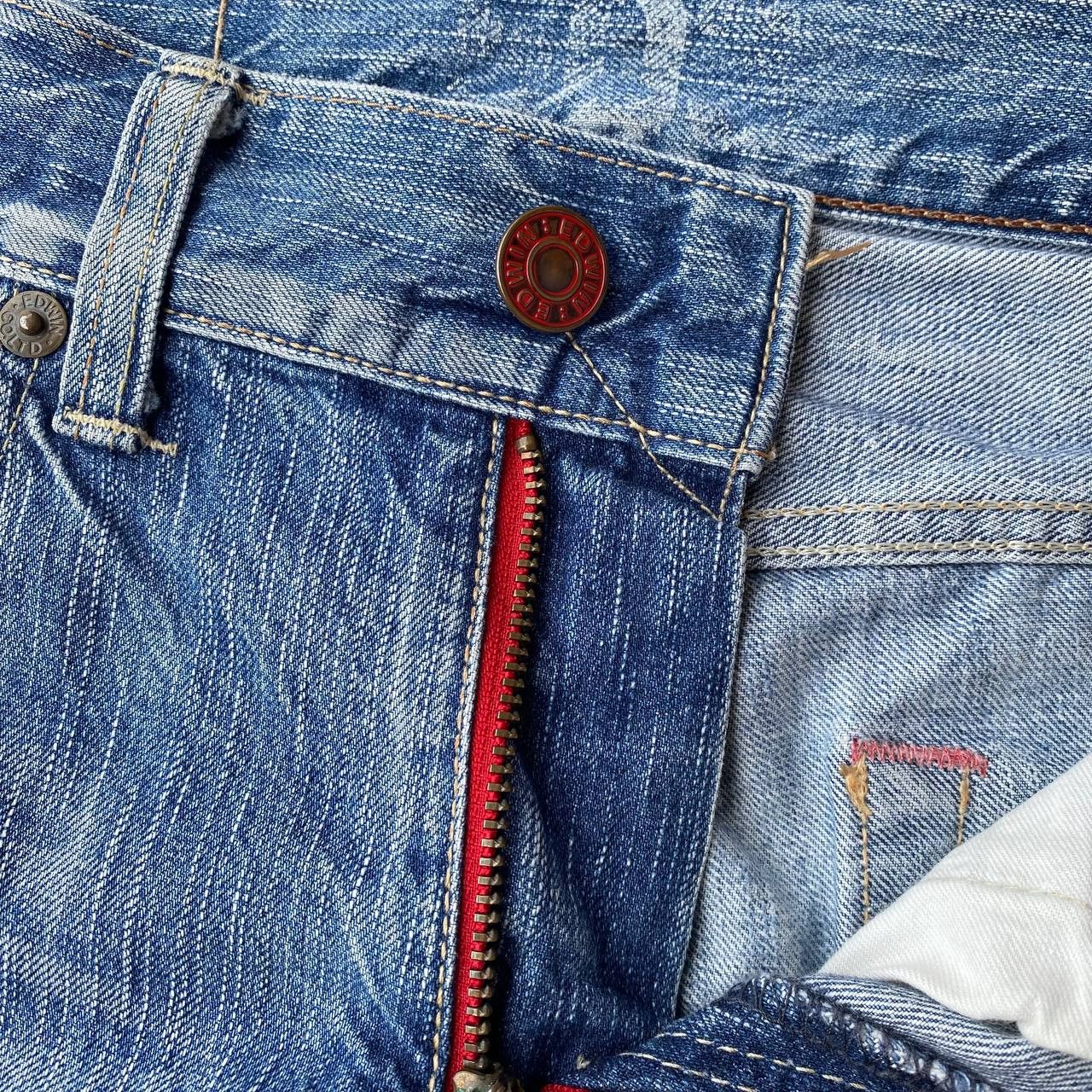 Edwin 🔥FLARED VINTAGE EDWIN STONEWASH CLAWMARK REDBUTTON BJ07-14 Size US 30 / EU 46 - 7 Thumbnail