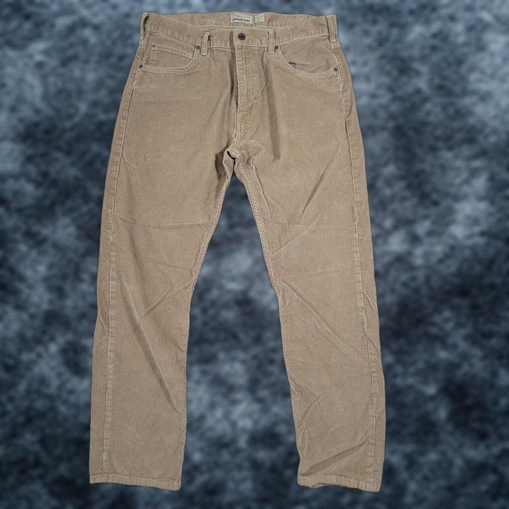 Patagonia Iron Clad Jeans Corduroy Pants Mens 36 X 30 Brown Camel Regular Straight 5-Pocket Organic Cotton Button Zip 55935 - Vintage? No