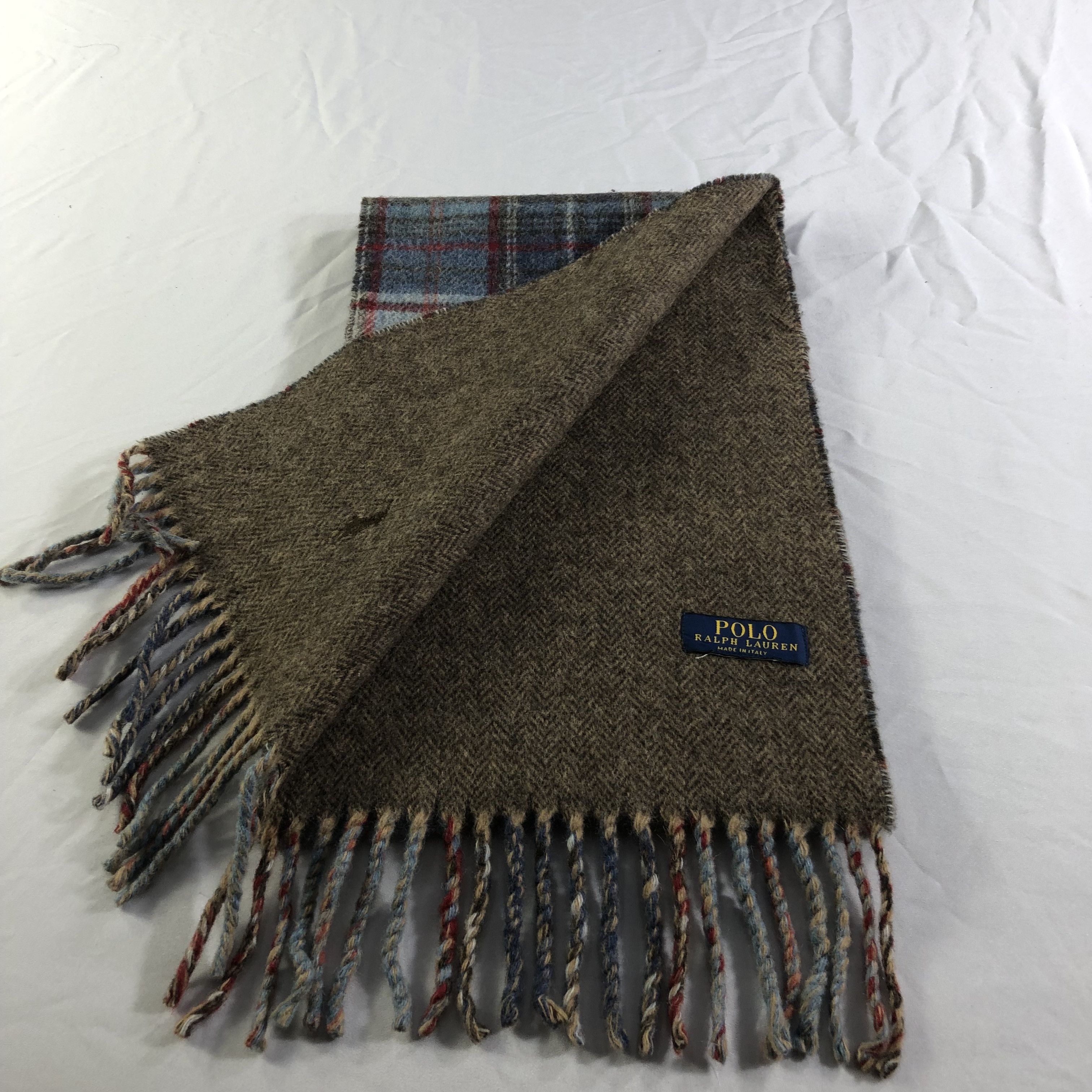 Polo Ralph Lauren Polo Ralph Lauren Tartan Wool Scarf Muffler Neckwear V2306 Size ONE SIZE - 5 Thumbnail