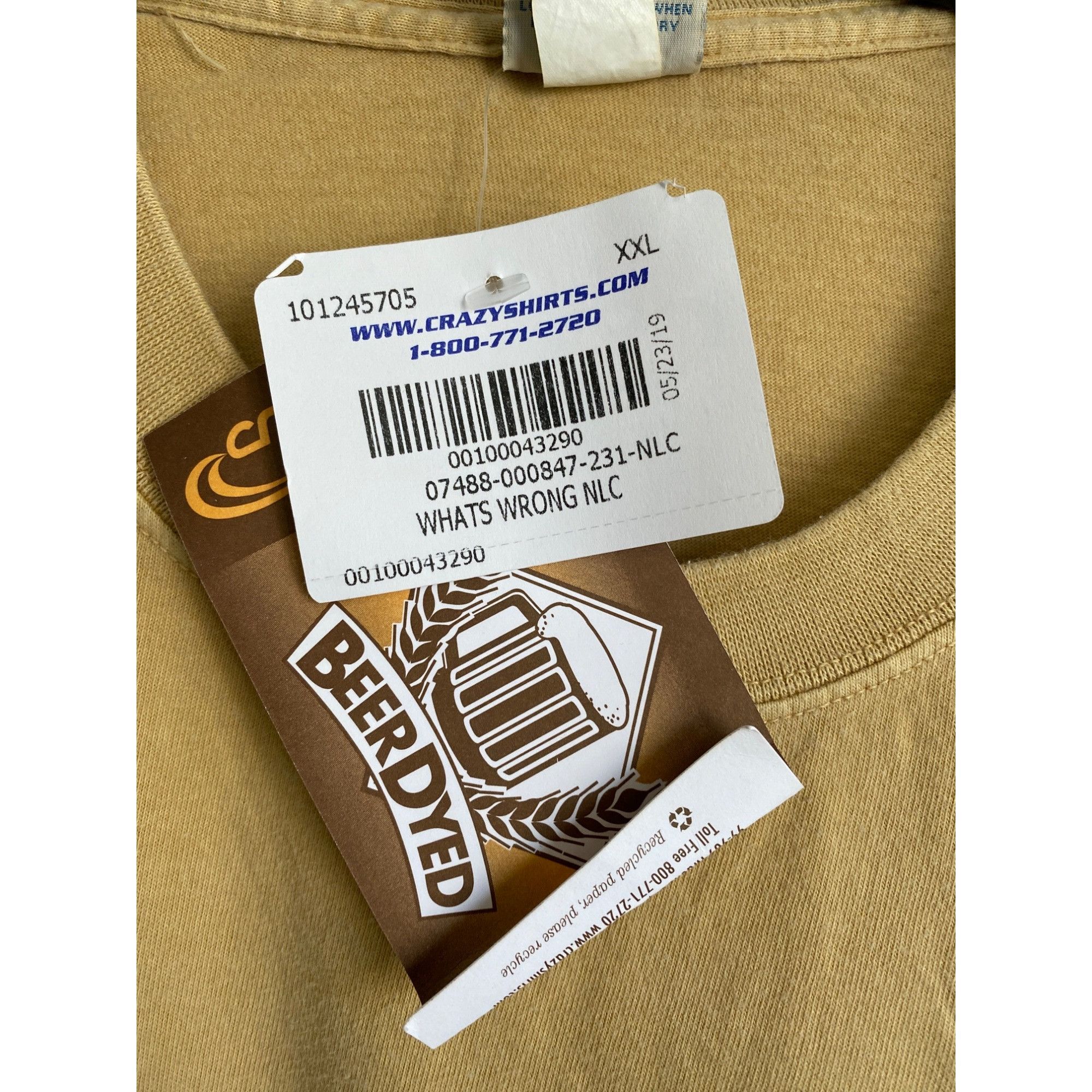 Other CRAZY SHIRTS MEN'S "WHATS WRONG" BEER DYED TEE SHIRT SZ XXL Size US XXL / EU 58 / 5 - 4 Thumbnail
