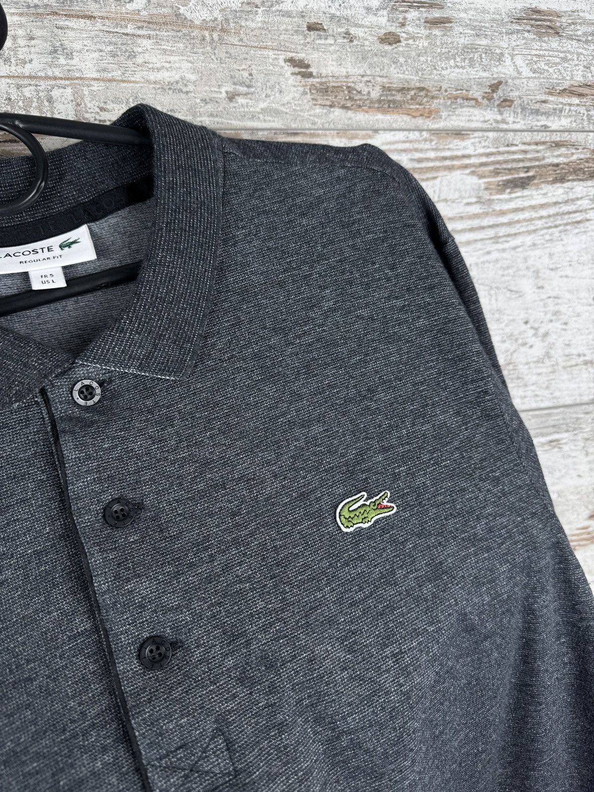 Lacoste Mens Lecoste polos luxury grey t-shirt tee size L Size US L / EU 52-54 / 3 - 7 Thumbnail