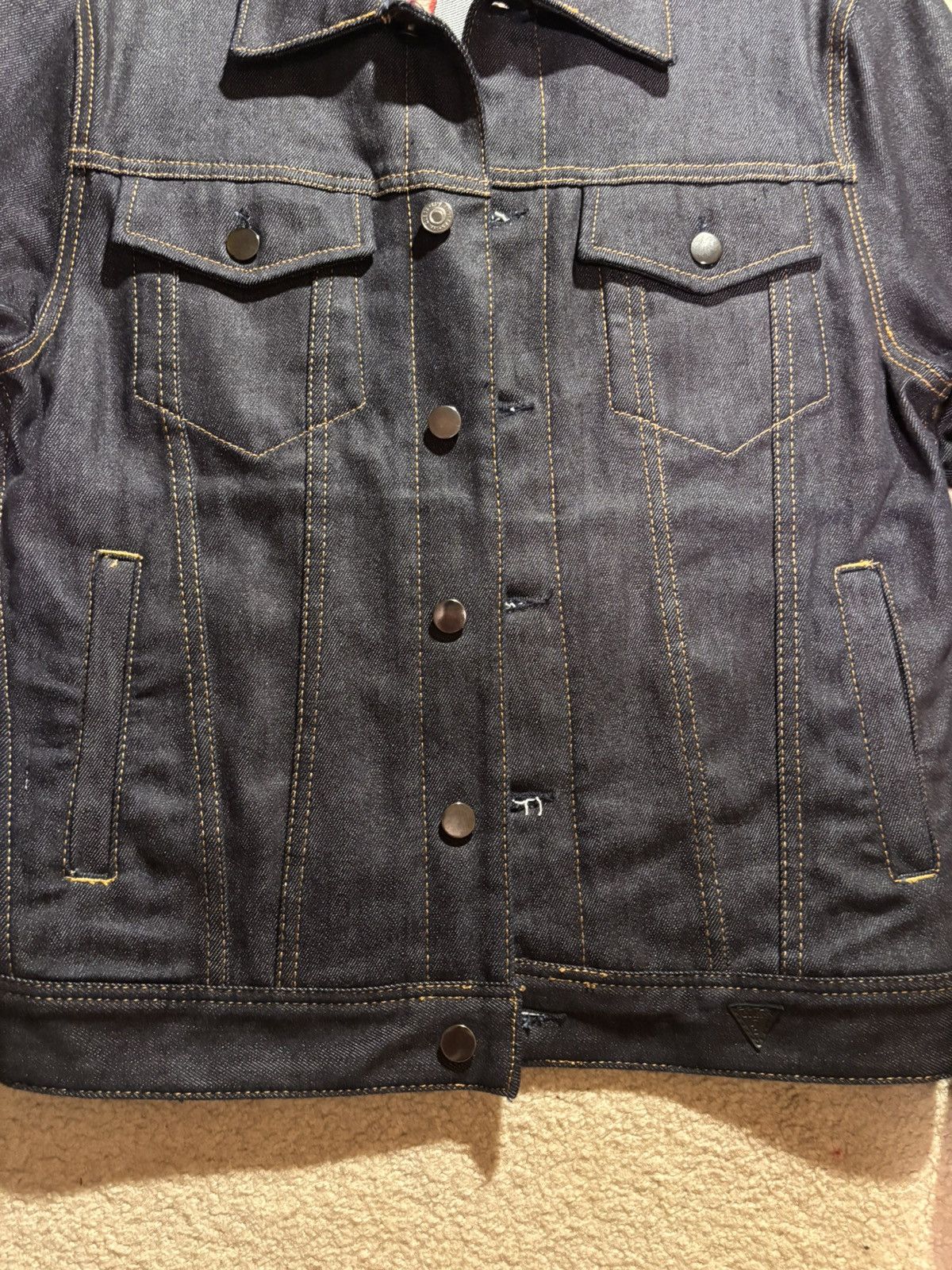 Designer × Guess Guess "Rex" Embroidered Dark Denim Jacket Mens Medium Size US M / EU 48-50 / 2 - 4 Thumbnail