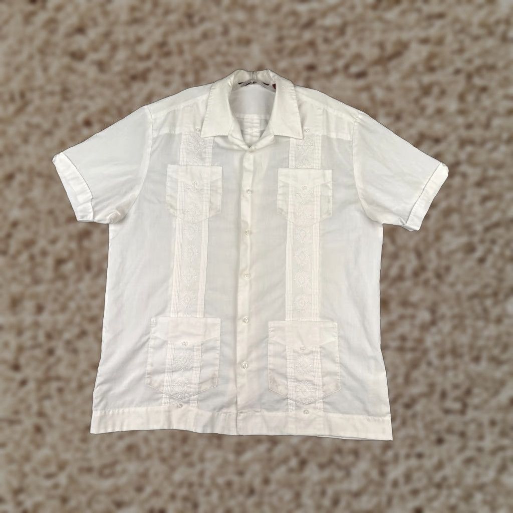 Vintage Sobrino Shirt Adult Large White Button-Up Polyester Blend 4 Pocket Read Size US L / EU 52-54 / 3 - 1 Thumbnail