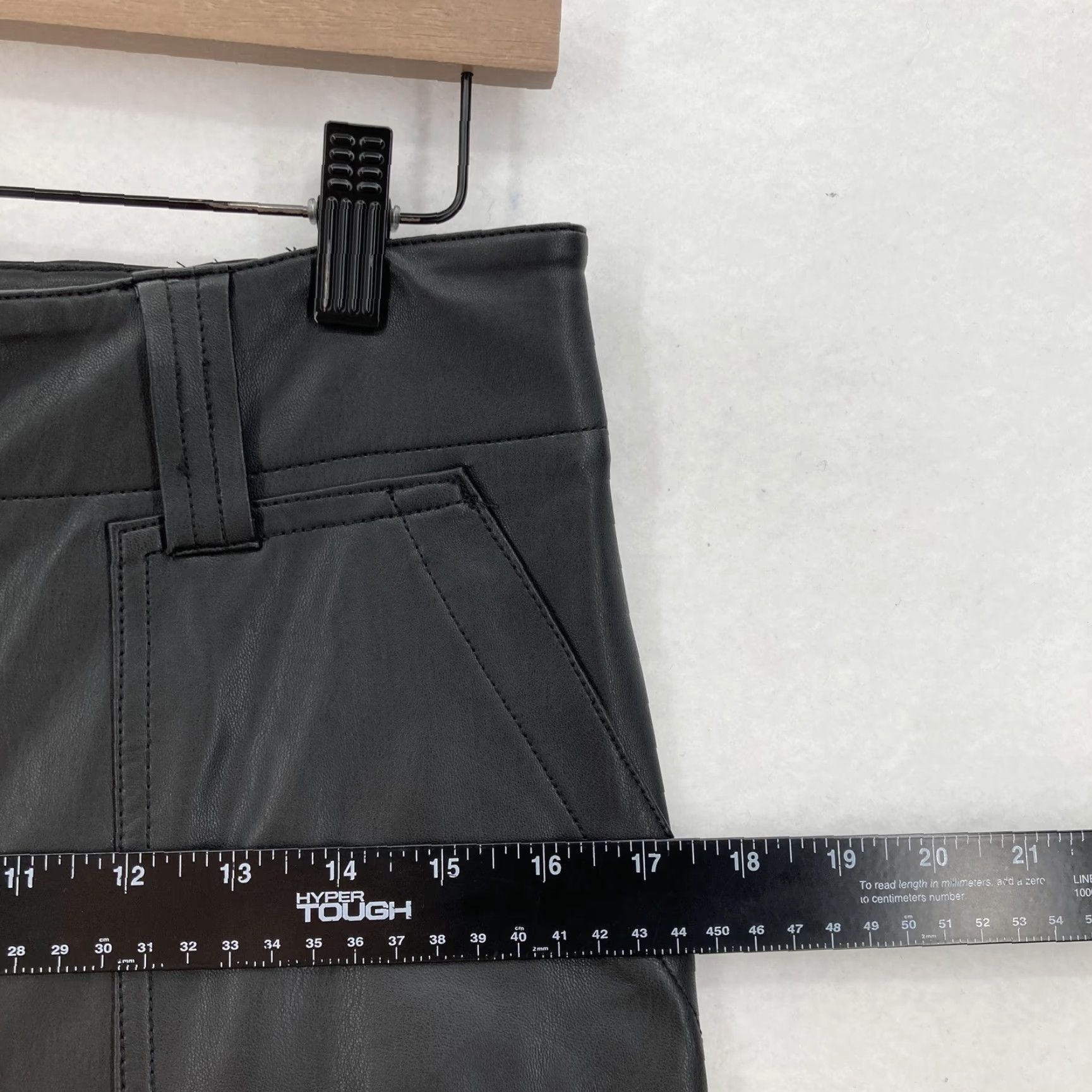 Vintage Maeve Anthropologie Pants Womens 6 Black Faux Leather High Rise Wide Leg Moto Size 28" / US 6 / IT 42 - 7 Thumbnail