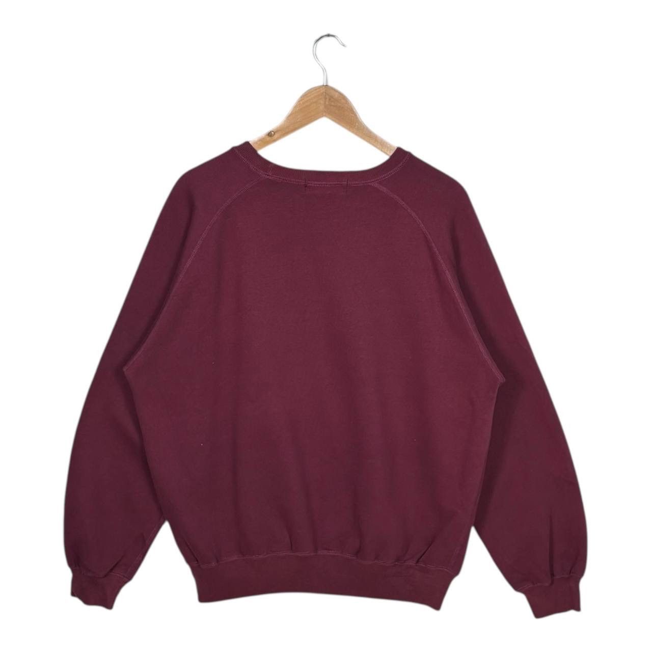 Polo Ralph Lauren Vintage 90s Polo Ralph Lauren Maroon Raglan Sweatshirt M Size US M / EU 48-50 / 2 - 2 Thumbnail