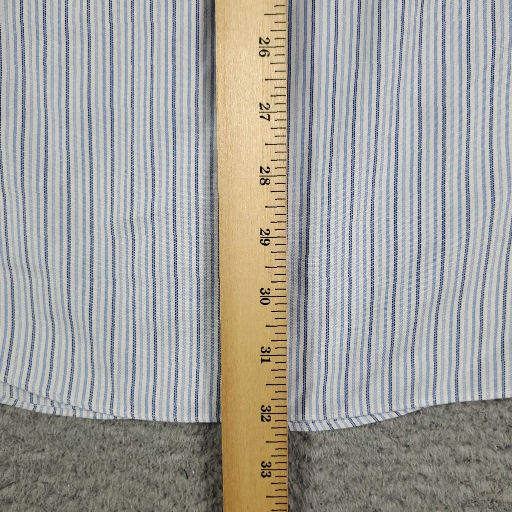 Brooks Brothers Brooks Brothers Dress Shirt Mens 17 Blue Striped Button Up Long Sleeve Non-Iron Regular Fit Dress Shirt Mens Navy Blue Size 46R - 4 Thumbnail