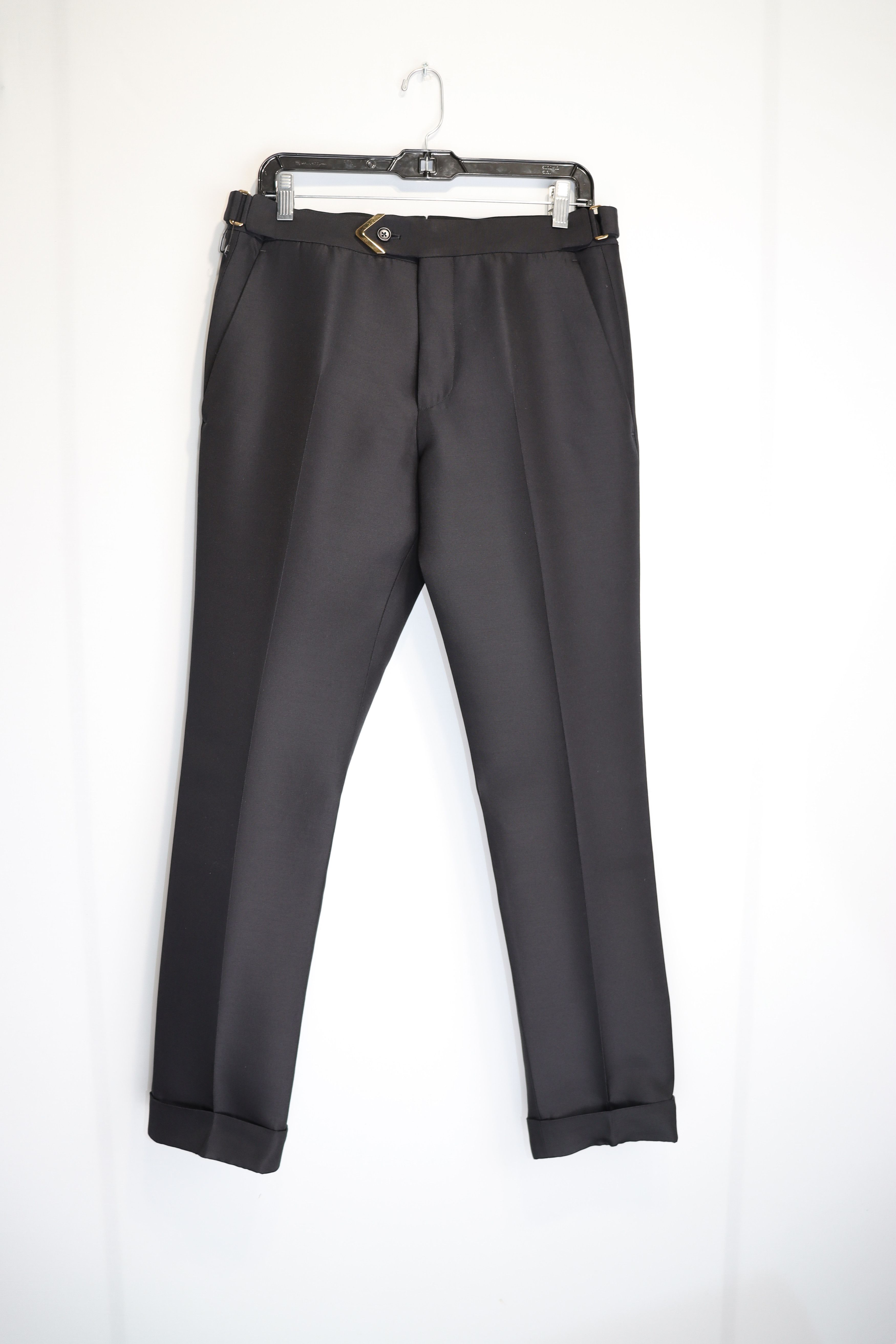 Tom Ford o1rshd1 Belted Formal Slacks / Trousers in Black Size US 30 / EU 46 - 1 Thumbnail