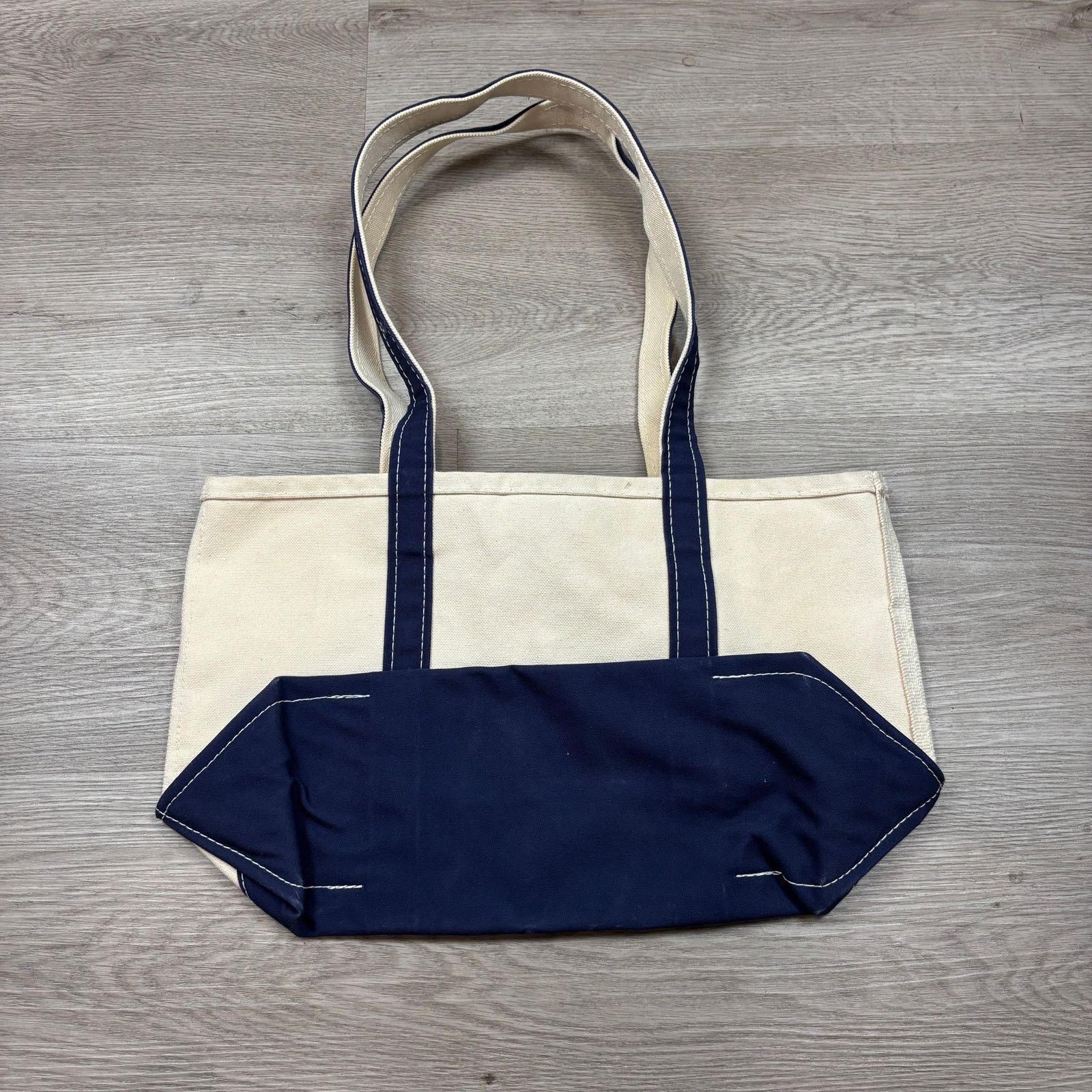 L.L. Bean × Vintage Vintage LL Bean Boat and Tote Medium Canvas Tote 18x11 Blue Size ONE SIZE - 3 Thumbnail