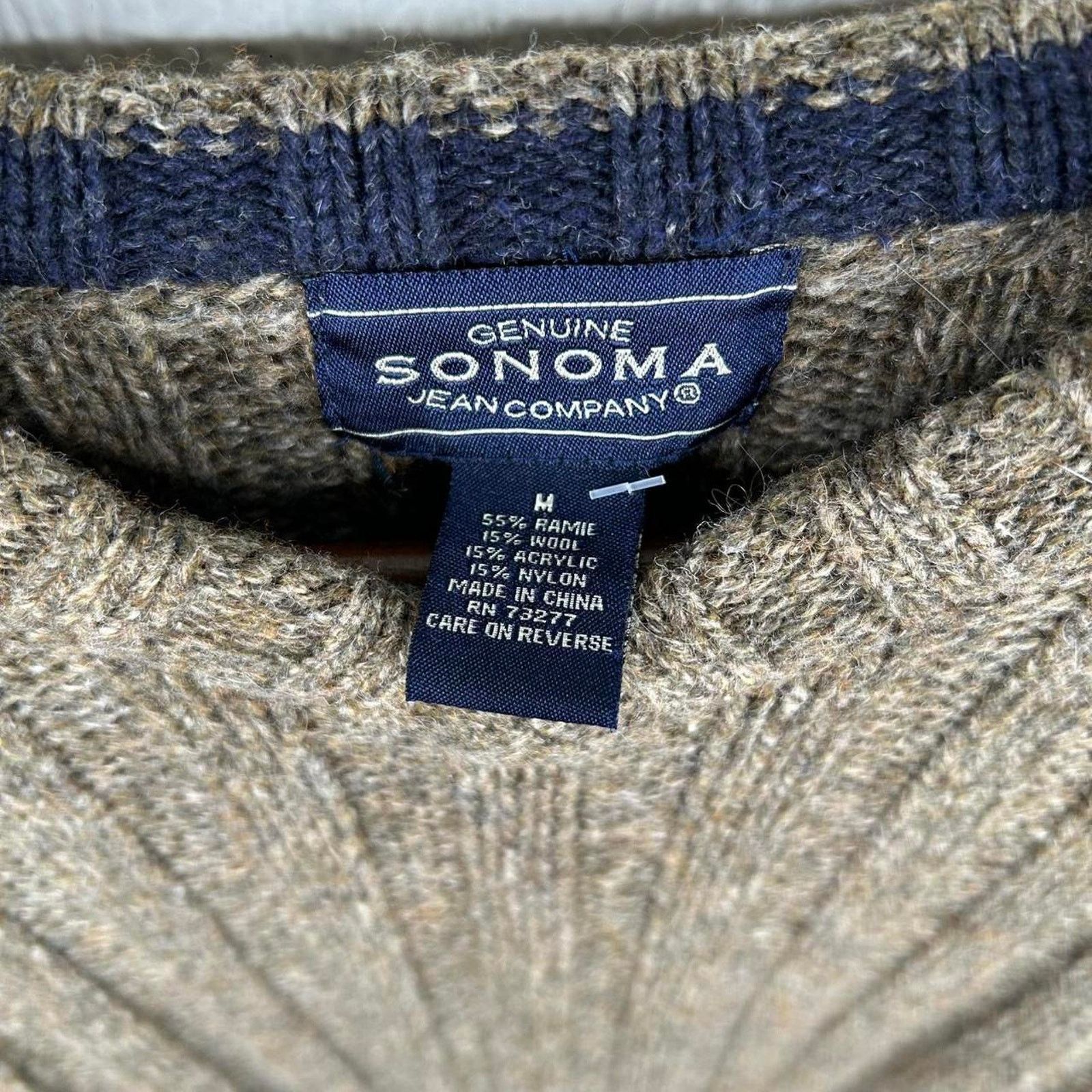 Sonoma Vintage 90’s Sonoma Tan Tight-Knit Sweater Size Medium Size M / US 6-8 / IT 42-44 - 5 Thumbnail