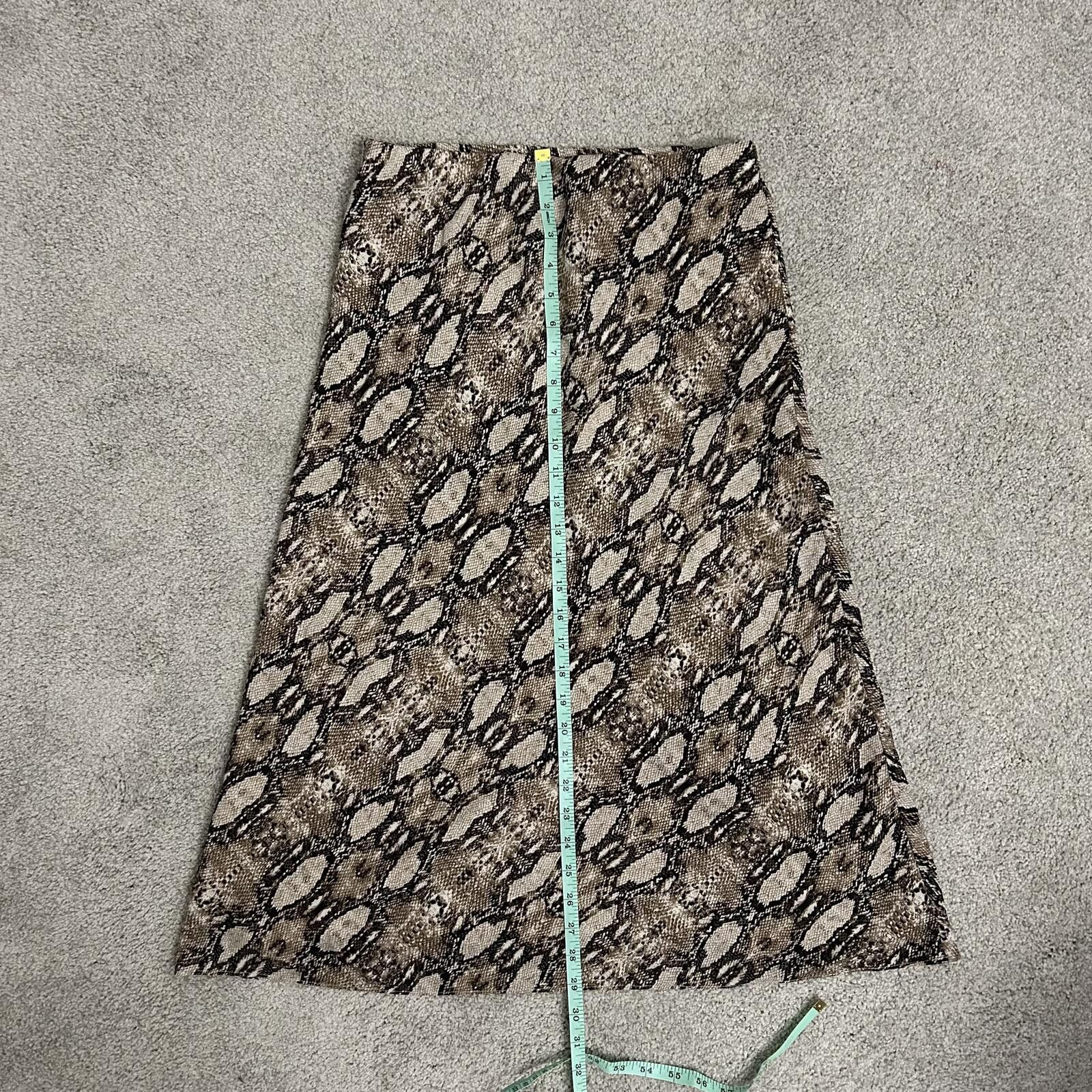 Other Peyton Jensen Womens M Midi Skirt snake print 100% polyester Size 32" / US 10 / IT 46 - 4 Thumbnail