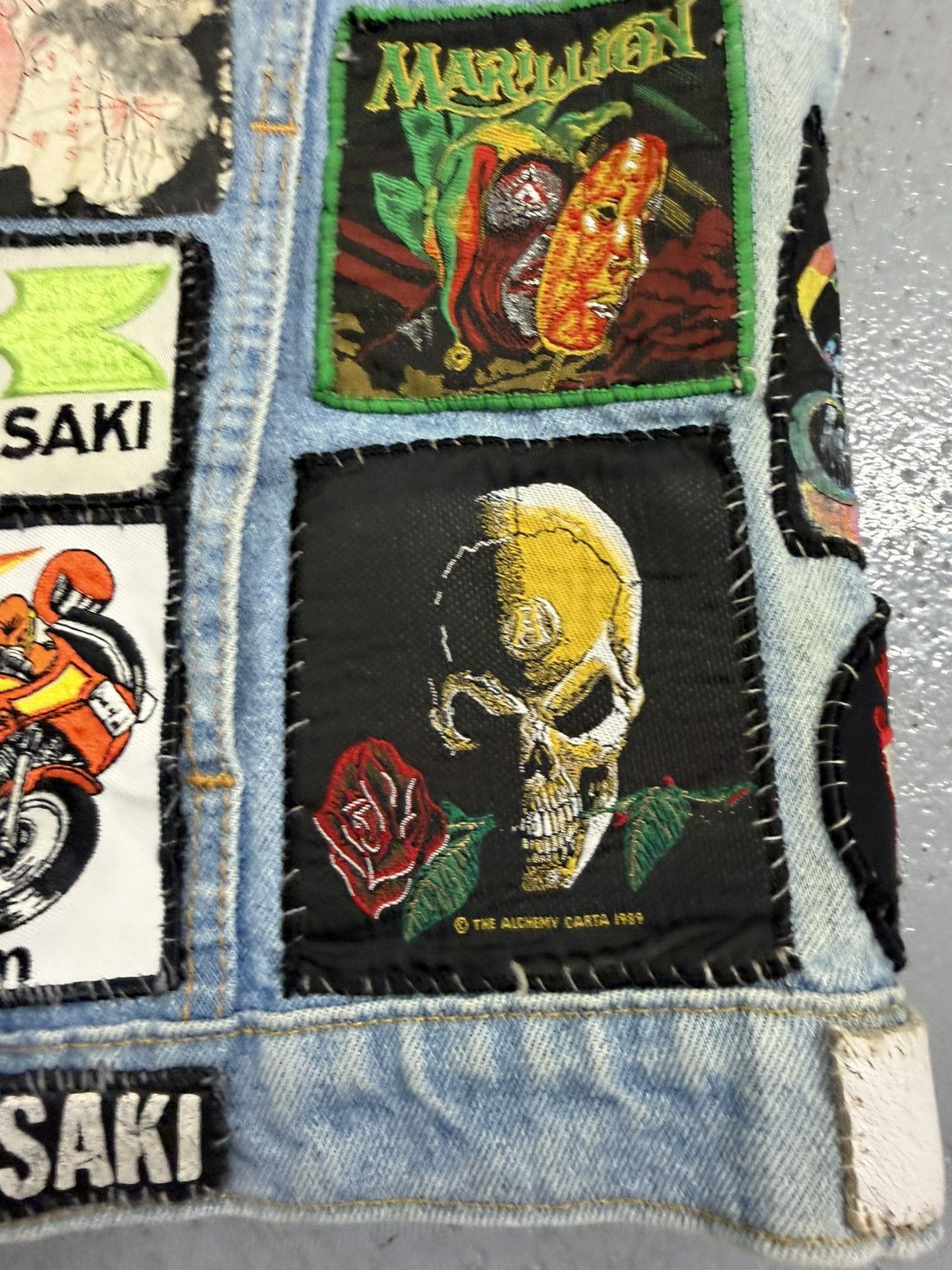 Vintage Biker Gang 80s 51States Cut Embroidered Studded Patched Vest Size US L / EU 52-54 / 3 - 17 Thumbnail