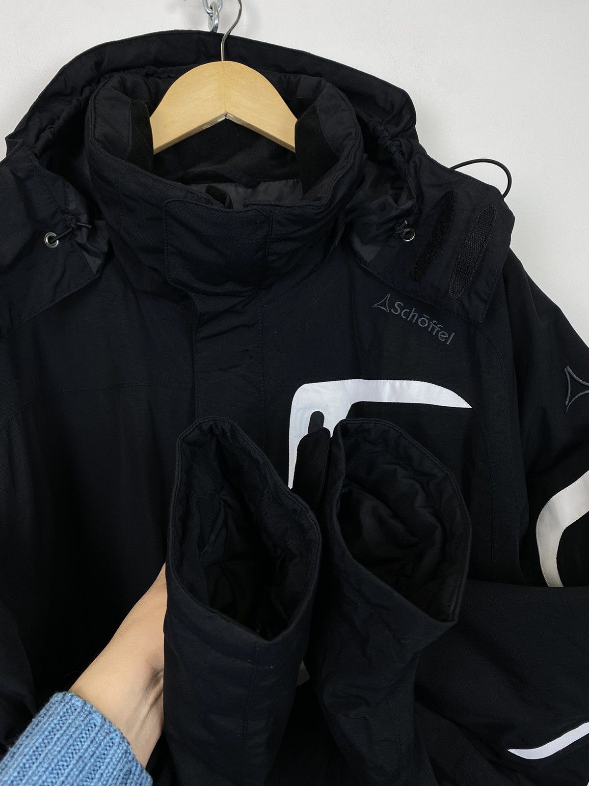 Vintage Schoffel Venturi Full Zip Hooded Ski Jacket Black Coat Top Size US XL / EU 56 / 4 - 5 Thumbnail
