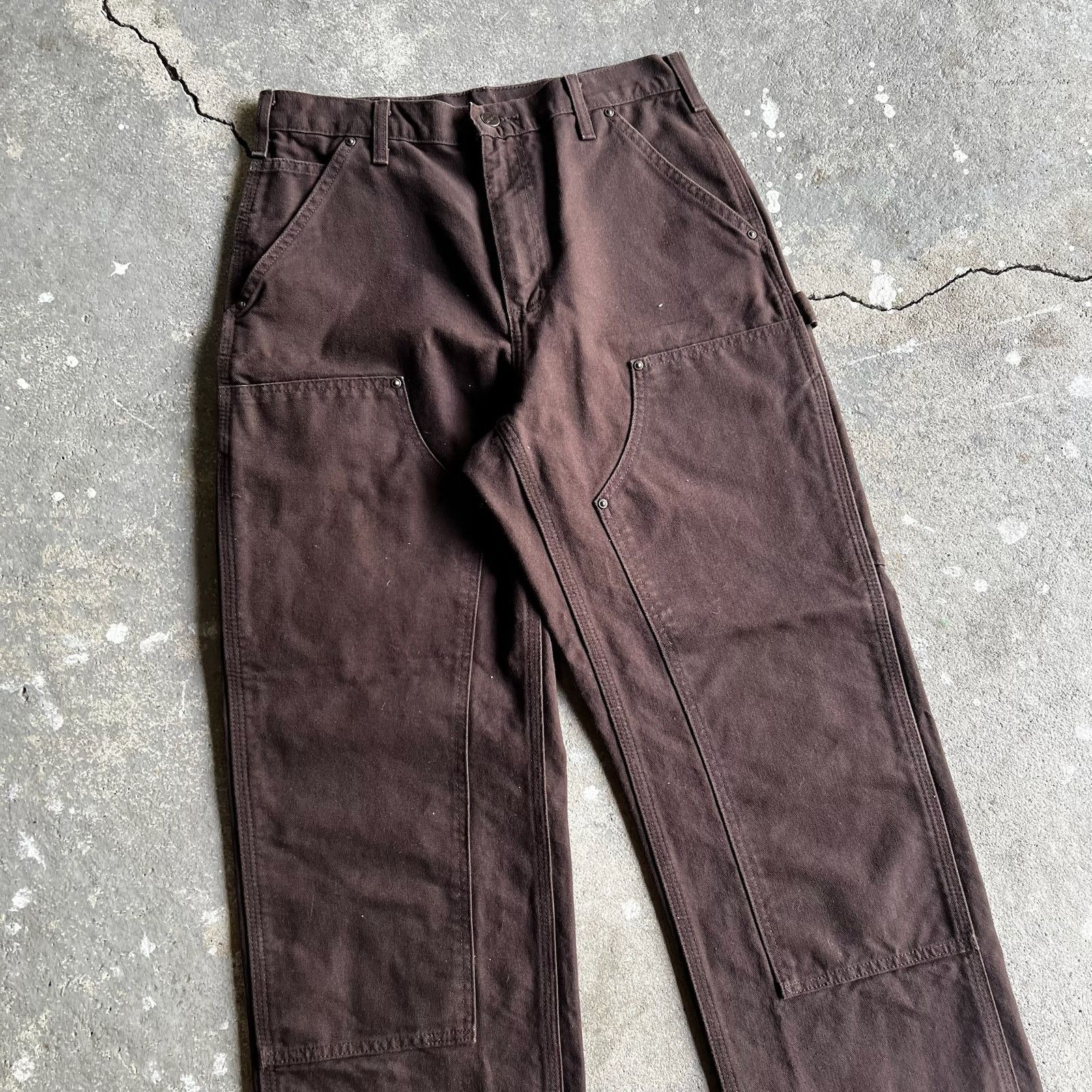 Carhartt × Vintage Carhartt brown double knee work wear carpenter pants Size US 29 - 2 Thumbnail