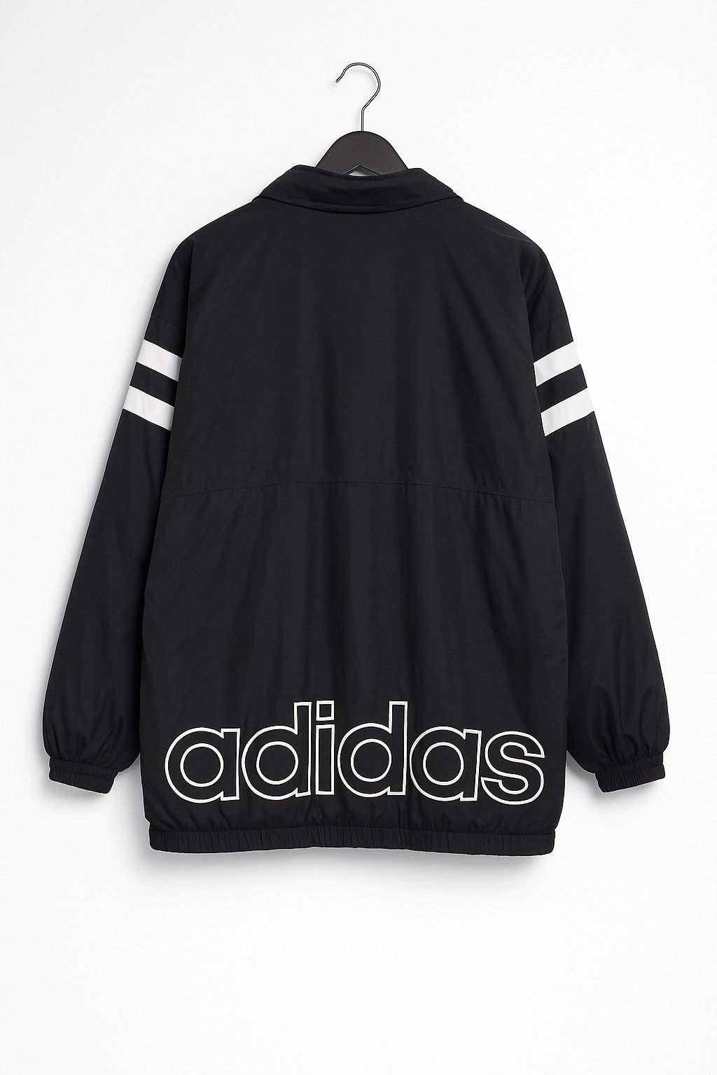 Adidas Vintage Adidas Originals Trefoil Black Nylon Jacket Stripes Size US M / EU 48-50 / 2 - 2 Thumbnail