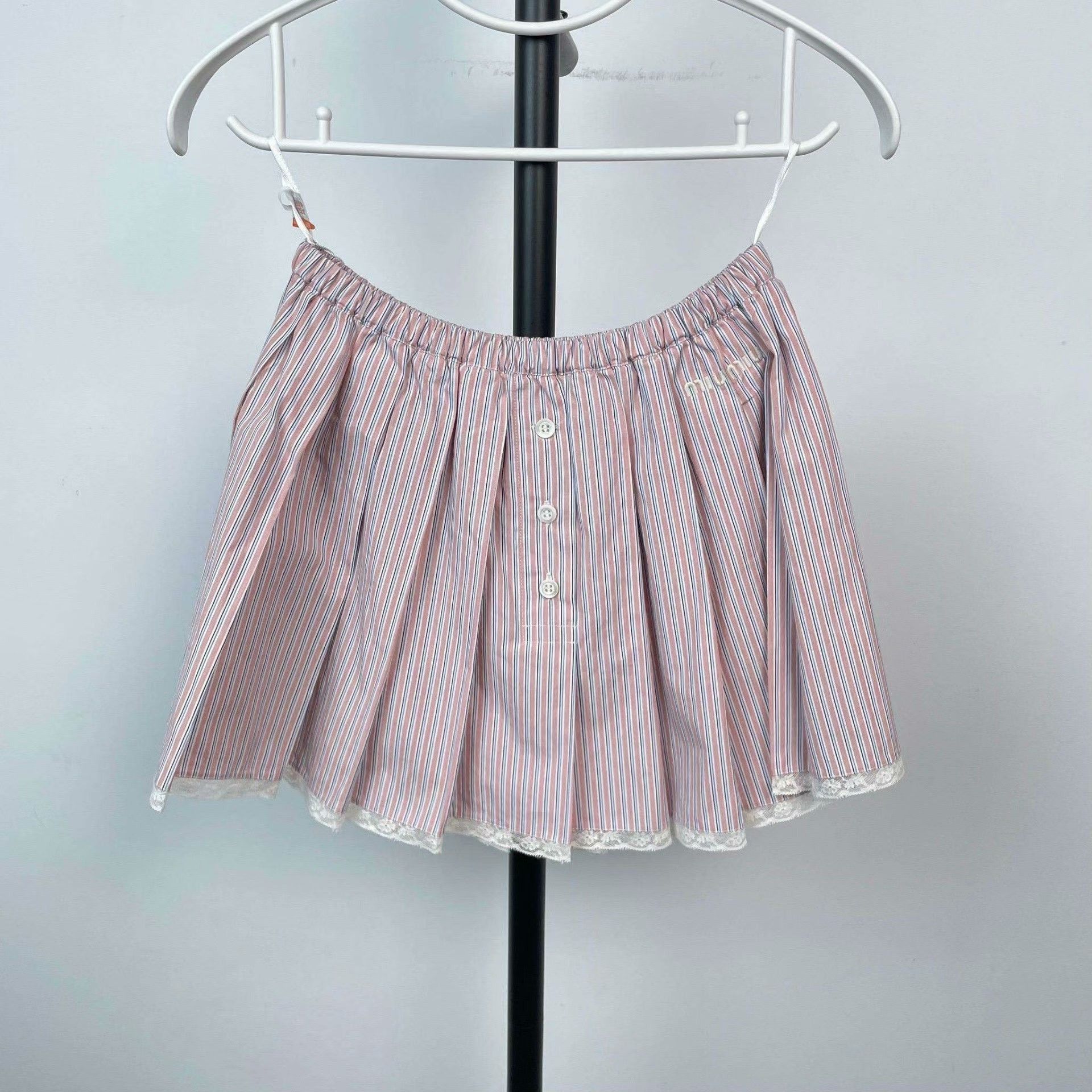 Miu Miu Miu Miu Retro Striped Pink Skirt S Women Size 26" / US 2 / IT 38 - 1 Thumbnail