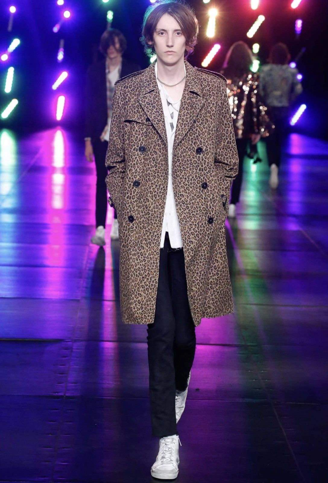 Saint Laurent Paris SLP 16SS Runway Double-Breasted Caramel Leopard Print Coat Size US L / EU 52-54 / 3 - 8 Thumbnail
