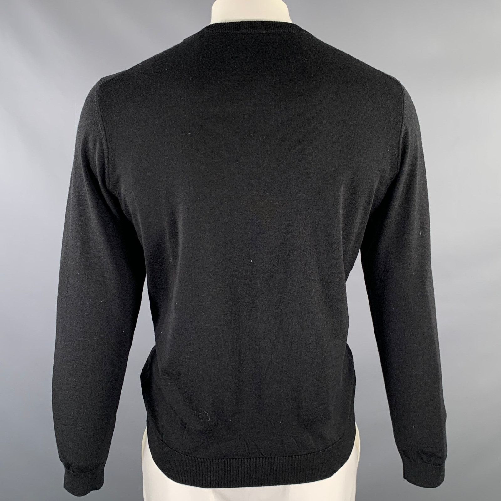 Hugo Boss HUGO BOSS Size XL Black Knitted Wool Crew-Neck Pullover Size US XL / EU 56 / 4 - 3 Thumbnail