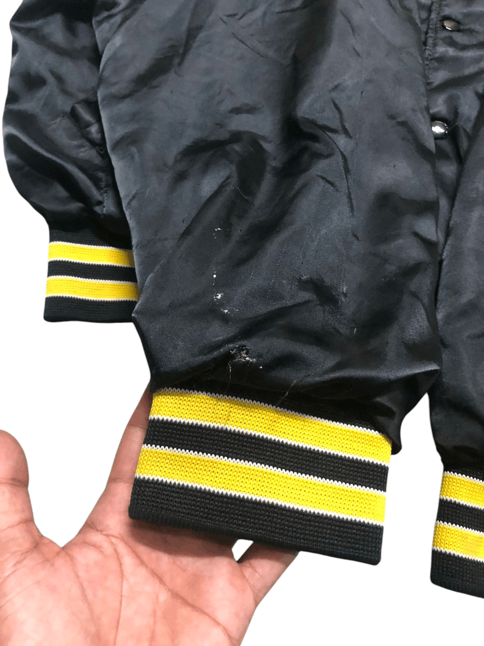 Vintage Vintage 80s Aristo Jac Sattin Bomber Jacket Distressed Size US L / EU 52-54 / 3 - 16 Thumbnail