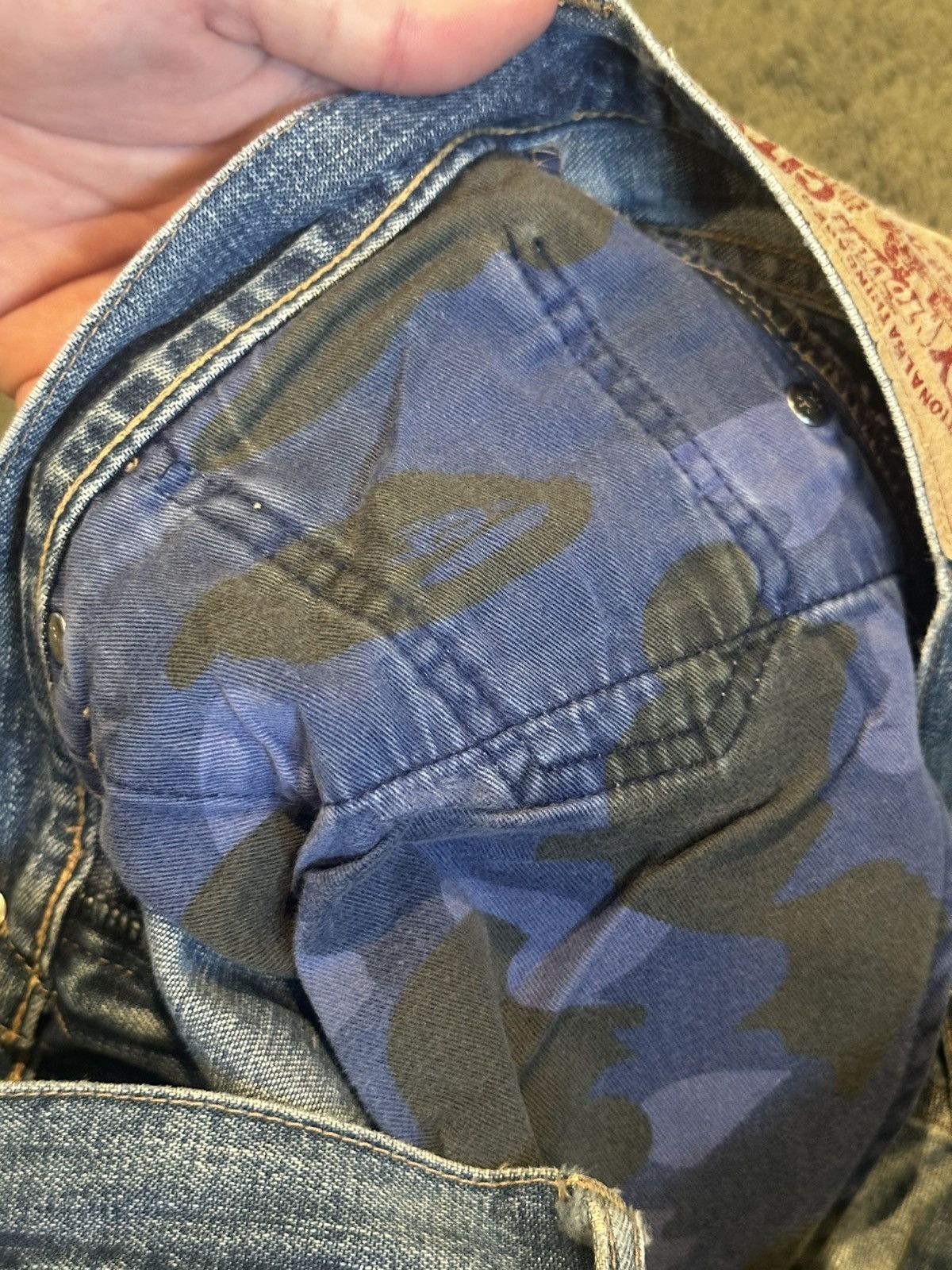 Bape Vintage Bape Baby Milo Store Sad Face Jeans Distressed Size US 34 / EU 50 - 14 Thumbnail