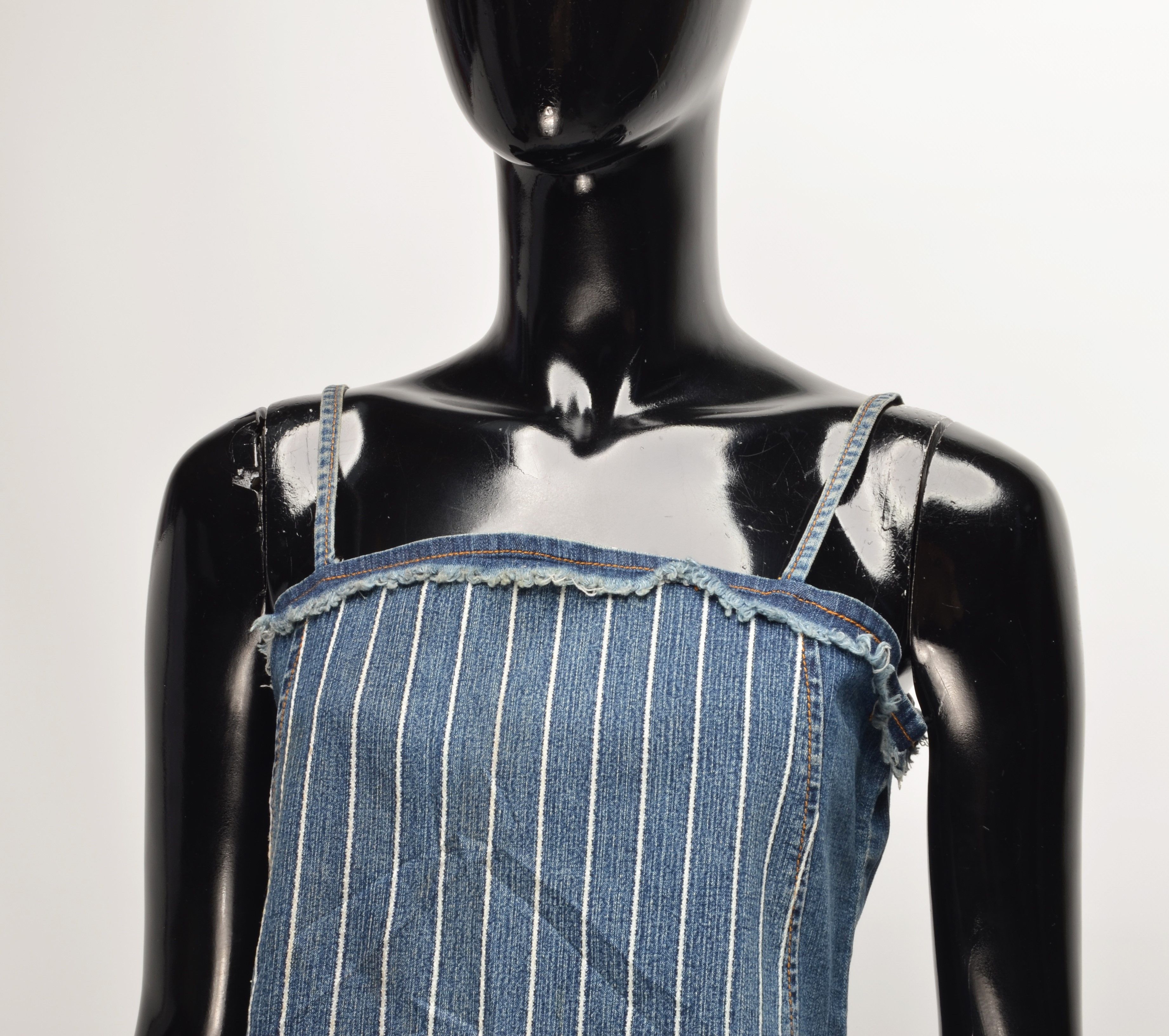 Vintage Vintage Vodlon Y2K Denim Cropped Top Size XL / US 12-14 / IT 48-50 - 2 Thumbnail