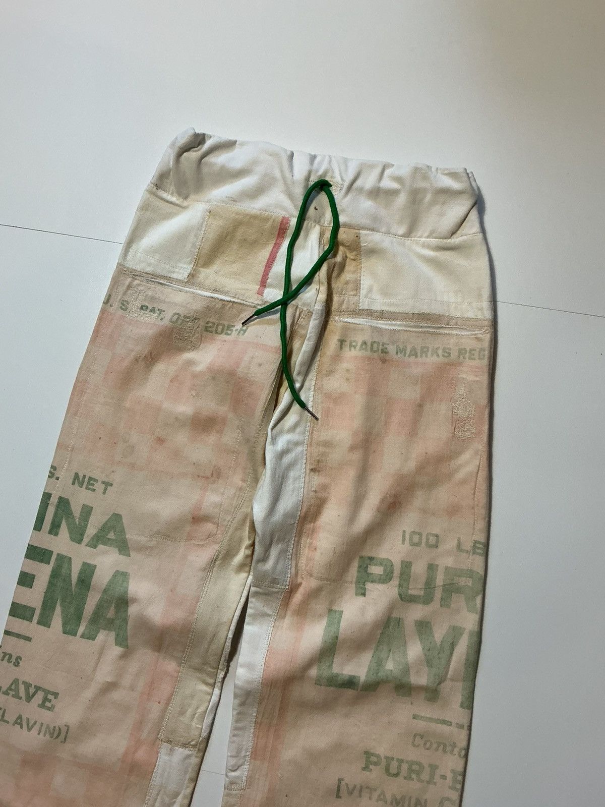 Vintage Vintage Purina Layena Feed Sack Patchwork OOAK Canvas Pants Size US 30 / EU 46 - 4 Thumbnail