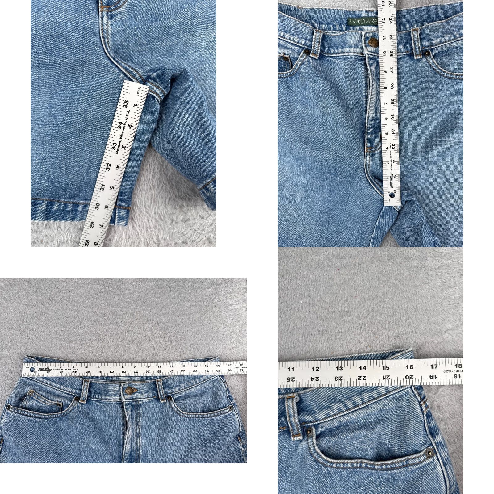 Ralph Lauren VINTAGE Lauren Ralph Lauren Shorts Women Adult 12 Blue Denim 32x7 100% Cotton Mid Rise Size 34" / US 12 / IT 48 - 8 Thumbnail
