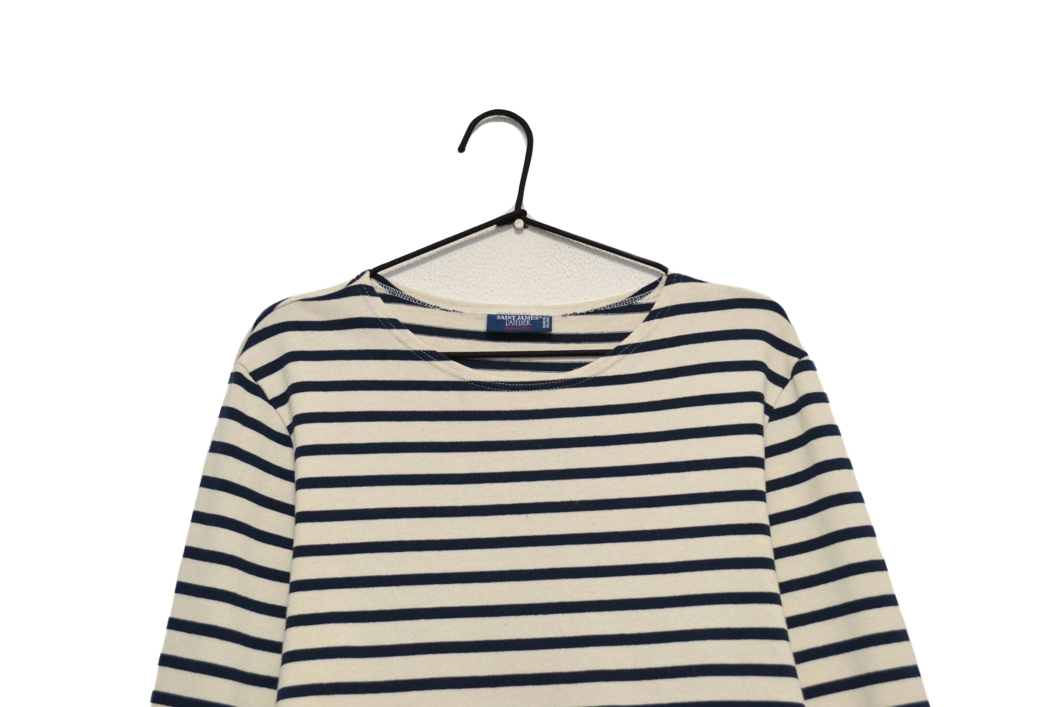 Saint James Saint James L’Atelier Men’s Striped 100% Cotton Sweater Size US M / EU 48-50 / 2 - 2 Thumbnail