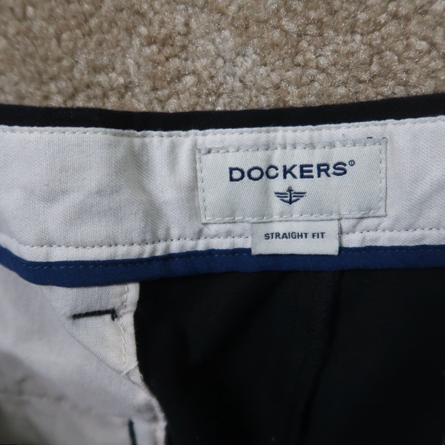 Dockers VINTAGE Dockers Straight Fit Pants Men's 36x34 Black Khaki 5-Pocket Design Flat Front Denim Knit Cotton Blend Zip Button Regular 80s 90s American Mens Size US 36 / EU 52 - 3 Thumbnail