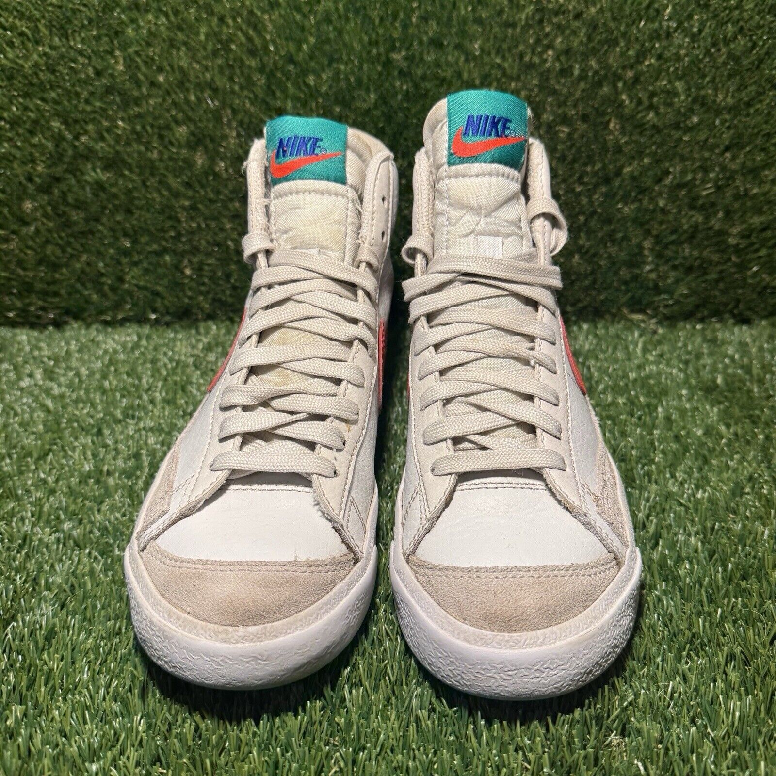 Nike Size 5.5W/4Y - Nike Blazer Mid 77 White Habanero Red Blue Size US 5.5 / IT 35.5 - 4 Thumbnail