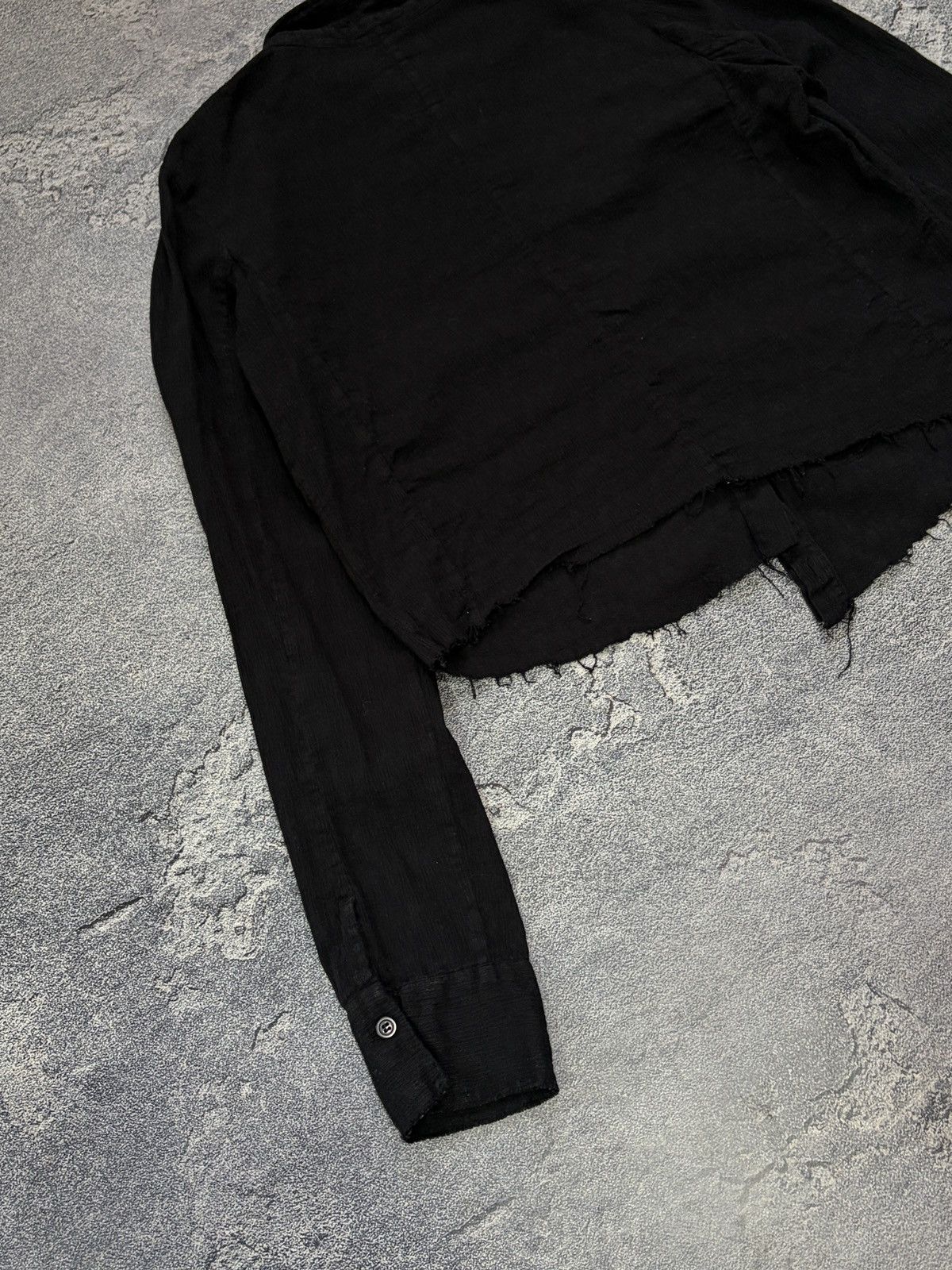 Thom Krom Thom Krom Black Asymmetric Distressed Hem Shirt L Size L / US 10 / IT 46 - 11 Thumbnail