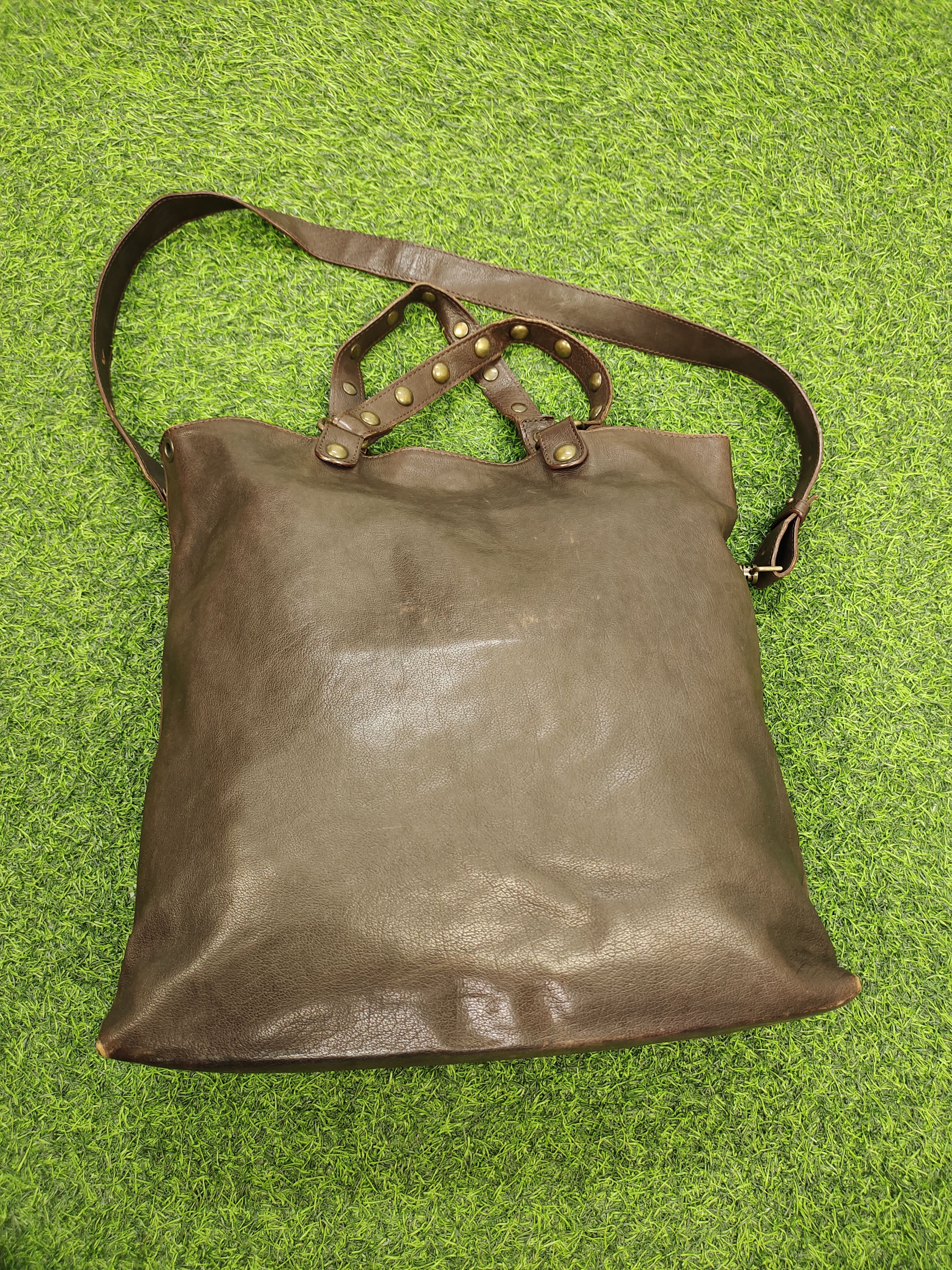 Vintage Via Repubblica Italy Patina Full Leather 2 Way Bag