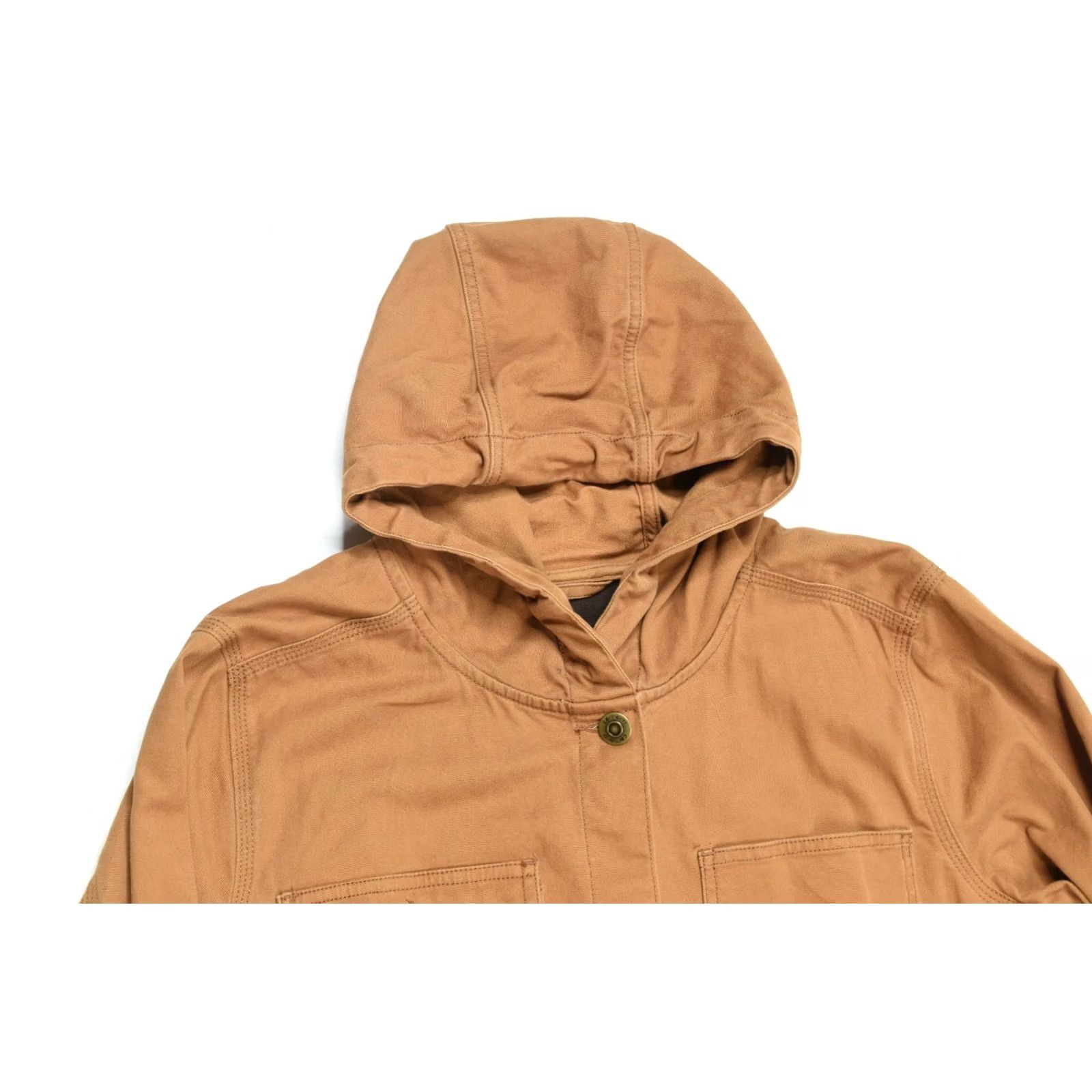 Carhartt Carhartt Rugged Flex Hooded Coat Brown Button-Up Long Sleeve Canvas XL Womens Regular Coat Size XL / US 12-14 / IT 48-50 - 3 Thumbnail