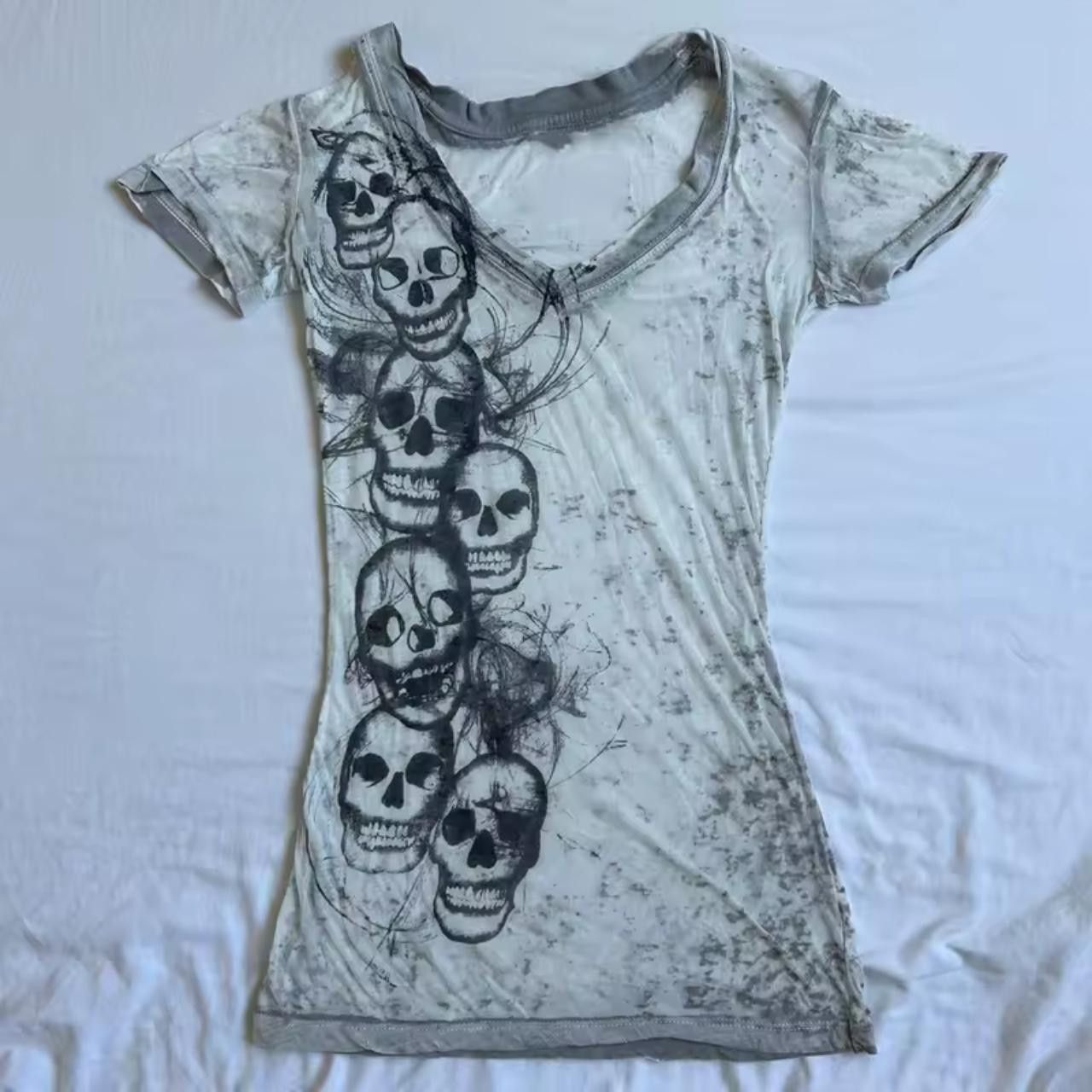 Other Women's White and Grey T-shirt Size S / US 4 / IT 40 - 1 Thumbnail