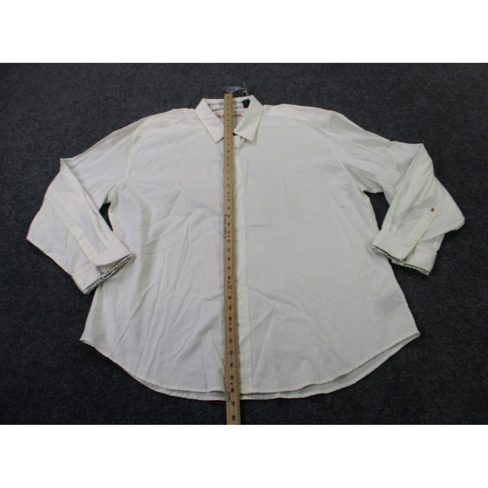 Robert Graham Robert Graham Shirt Men 4XL White Lightweight Button-Up Dress Casual NYFW Style Size 48R - 3 Thumbnail
