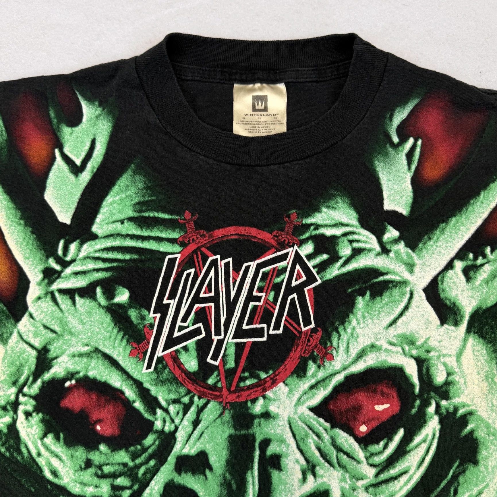 Roots VTG Slayer Demon Root of Evil Men's XL Tour Tee Winterland EUC Crew Neck Multicolor 1996 Licensed GRAIL Green Demon: AOP Root of Evil 1996 Size US XL / EU 56 / 4 - 5 Thumbnail
