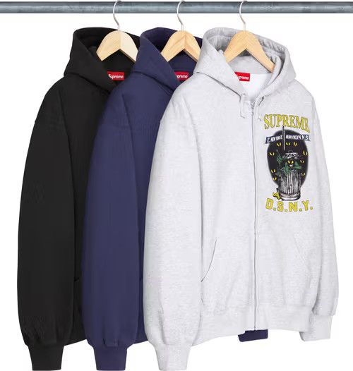 Supreme Supreme DSNY Zip Up Hooded Sweatshirt (Ash Grey) XX-Large Size US XXL / EU 58 / 5 - 2 Thumbnail