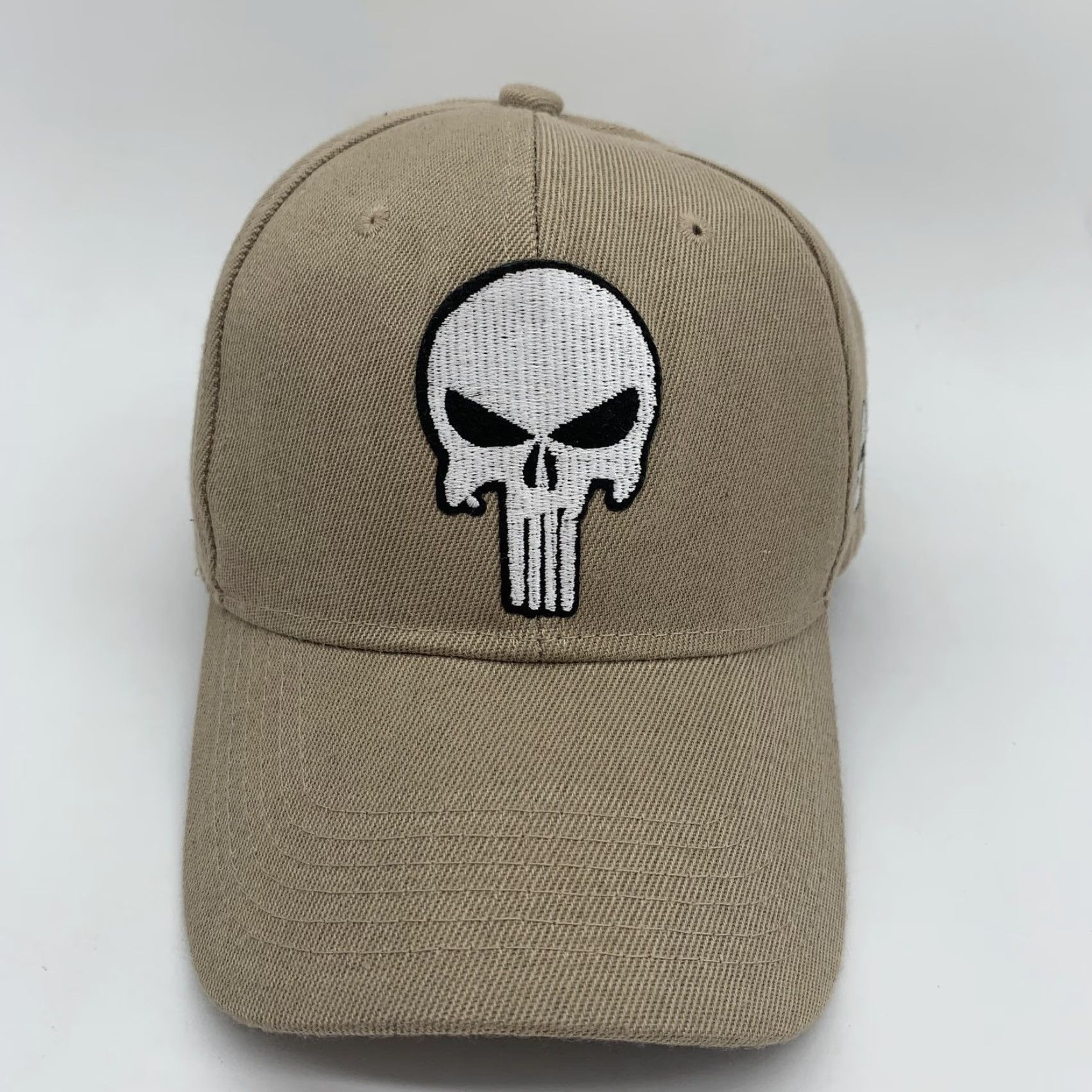 Logo 7 Skull Logo Hat Cap Strap Back Mens Beige Twill Baseball Embroidered One Size Size ONE SIZE - 3 Thumbnail