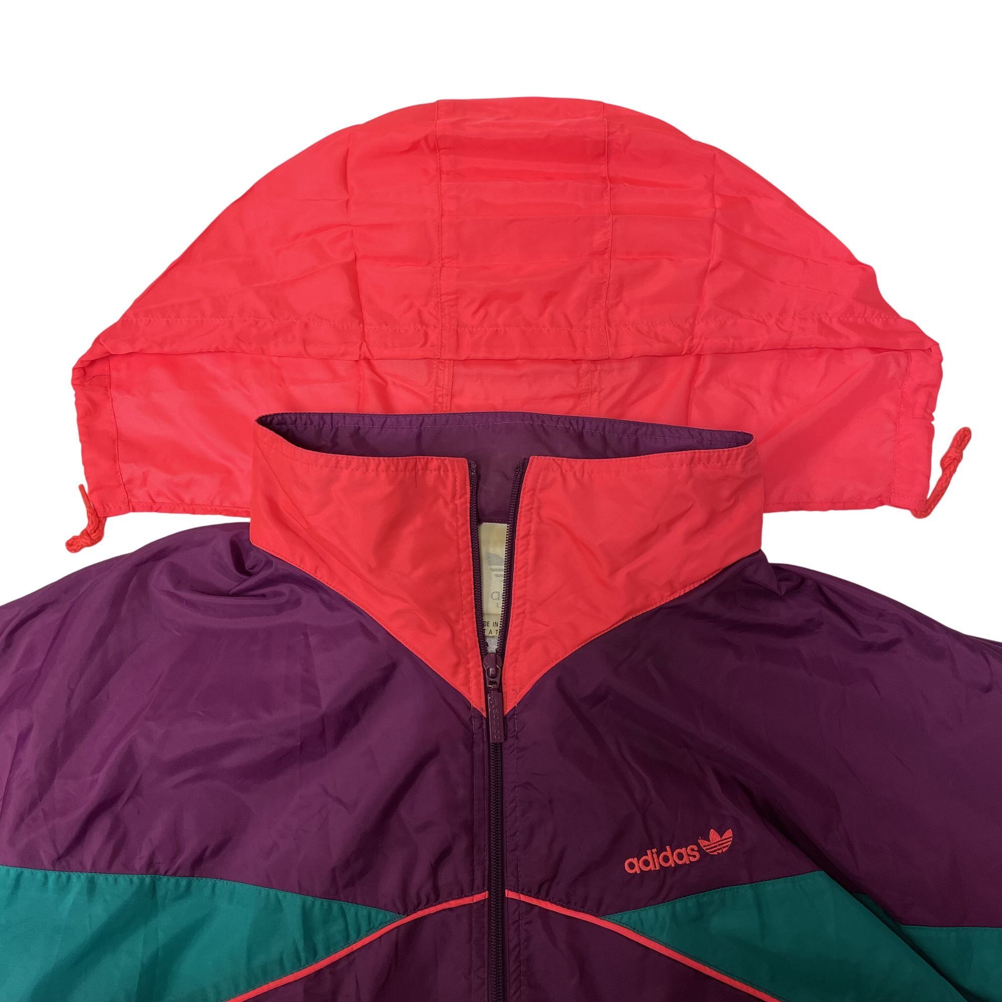 Adidas Vtg Adidas Purple Colorblock SPELLOUT Track NEON Jacket Size US L / EU 52-54 / 3 - 9 Thumbnail