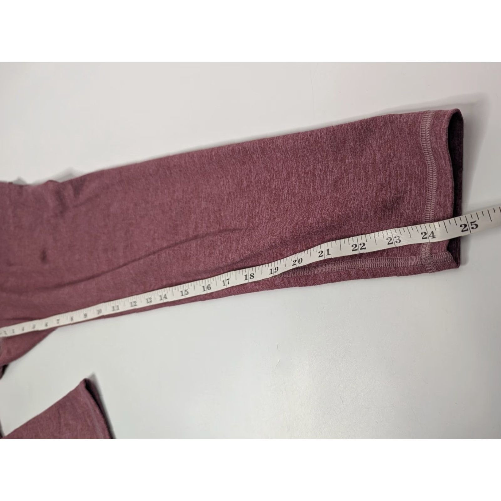 Vintage FLEO Leggings Athletic 25" Inseam Maroon Women's XL Compression Pull On Size 40" / US 18 - 6 Thumbnail