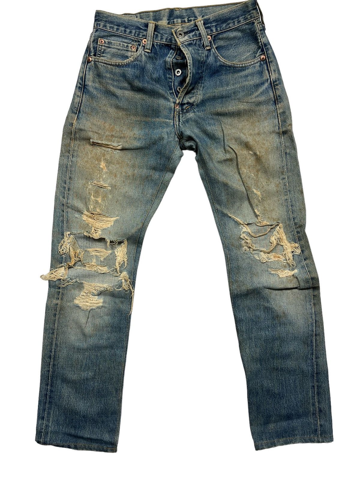 Levi's Vintage Levis 702 Big E Buckle Buckle Selvedge Distressed Size US 28 / EU 44 - 4 Thumbnail