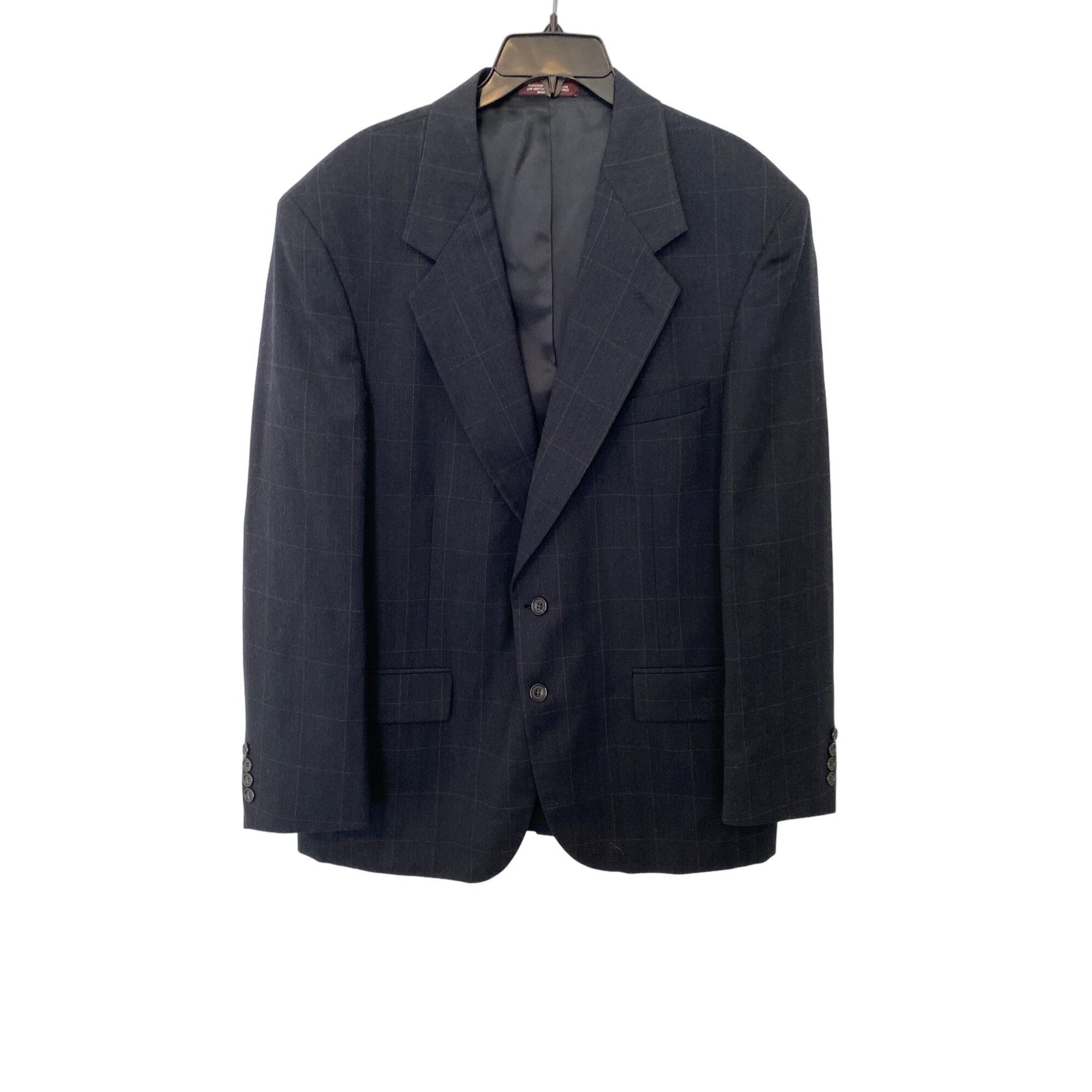 Evan Picone VINTAGE EVAN PICONE MEN'S WINDOW PANE WOOL SUIT SZ 46 Size 46R - 2 Thumbnail
