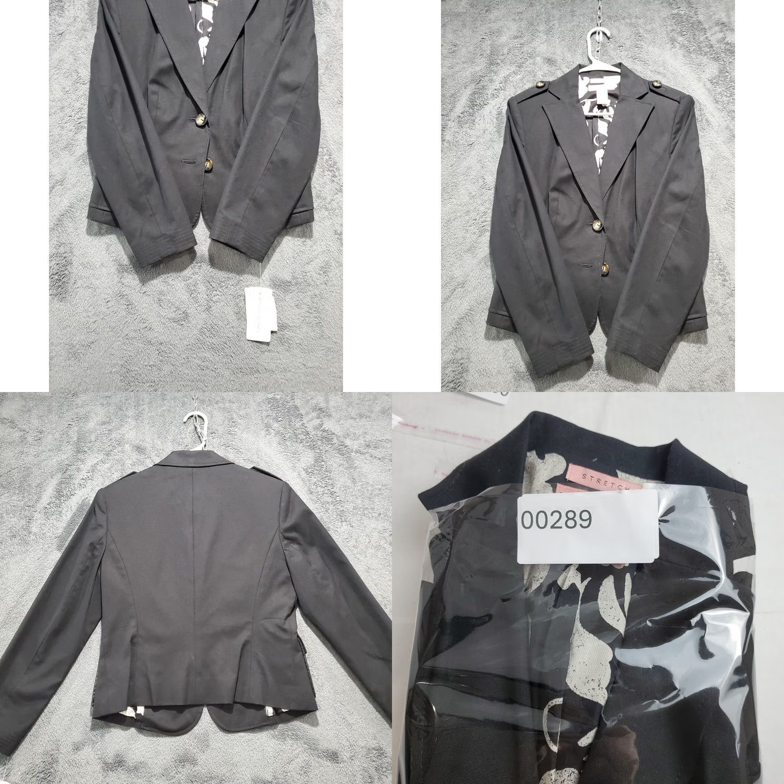 Vintage Bandolino Blazer Shirt Jacket Womens 6 Black Lined Stretch Two-Button Notch Short Sleeve Solid Blazer Jackets Mens Womens Girls? Size M / US 6-8 / IT 42-44 - 8 Thumbnail