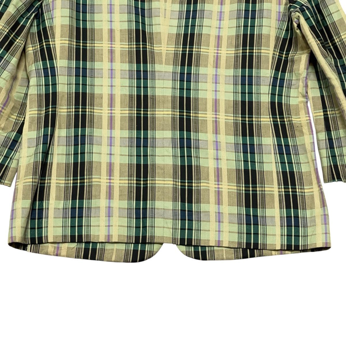 Burberry Vintage 90s Burberrys’ Japan Checkered Cotton Linen Blazer Size M / US 6-8 / IT 42-44 - 18 Thumbnail