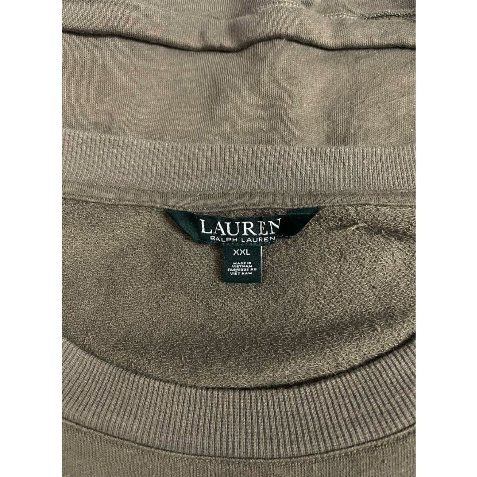 Ralph Lauren Lauren Ralph Lauren Sweatshirt Womens 2XL Olive Green Cotton Scoop Neck Pullover Crew Neck All Seasons Solid Long Sleeve Autumn Size XXL / US 16-18 / IT 52-54 - 4 Thumbnail