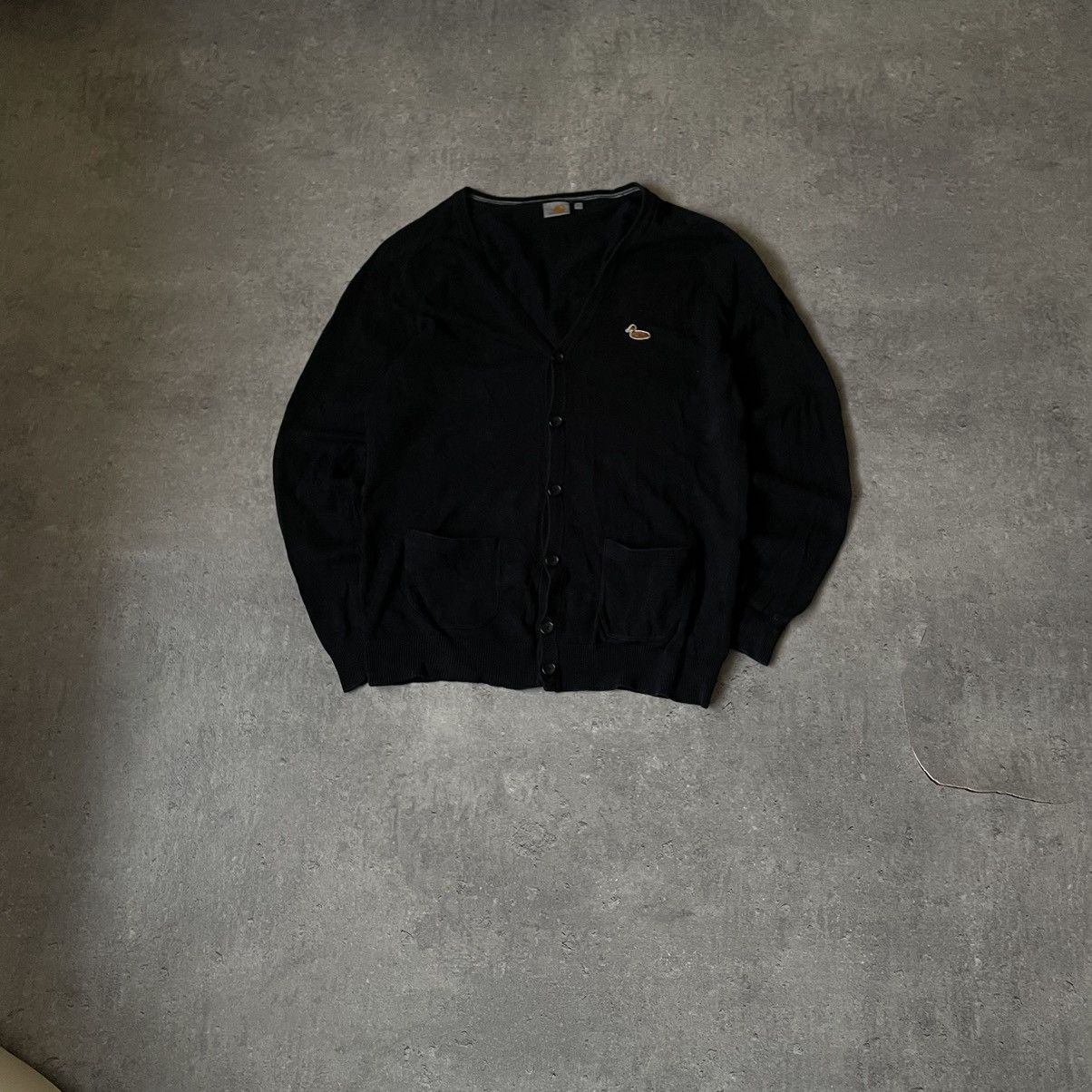 Carhartt × Carhartt Wip × Vintage Vintage Carhartt Duck Logo Black Cardigan Size US L / EU 52-54 / 3 - 2 Thumbnail