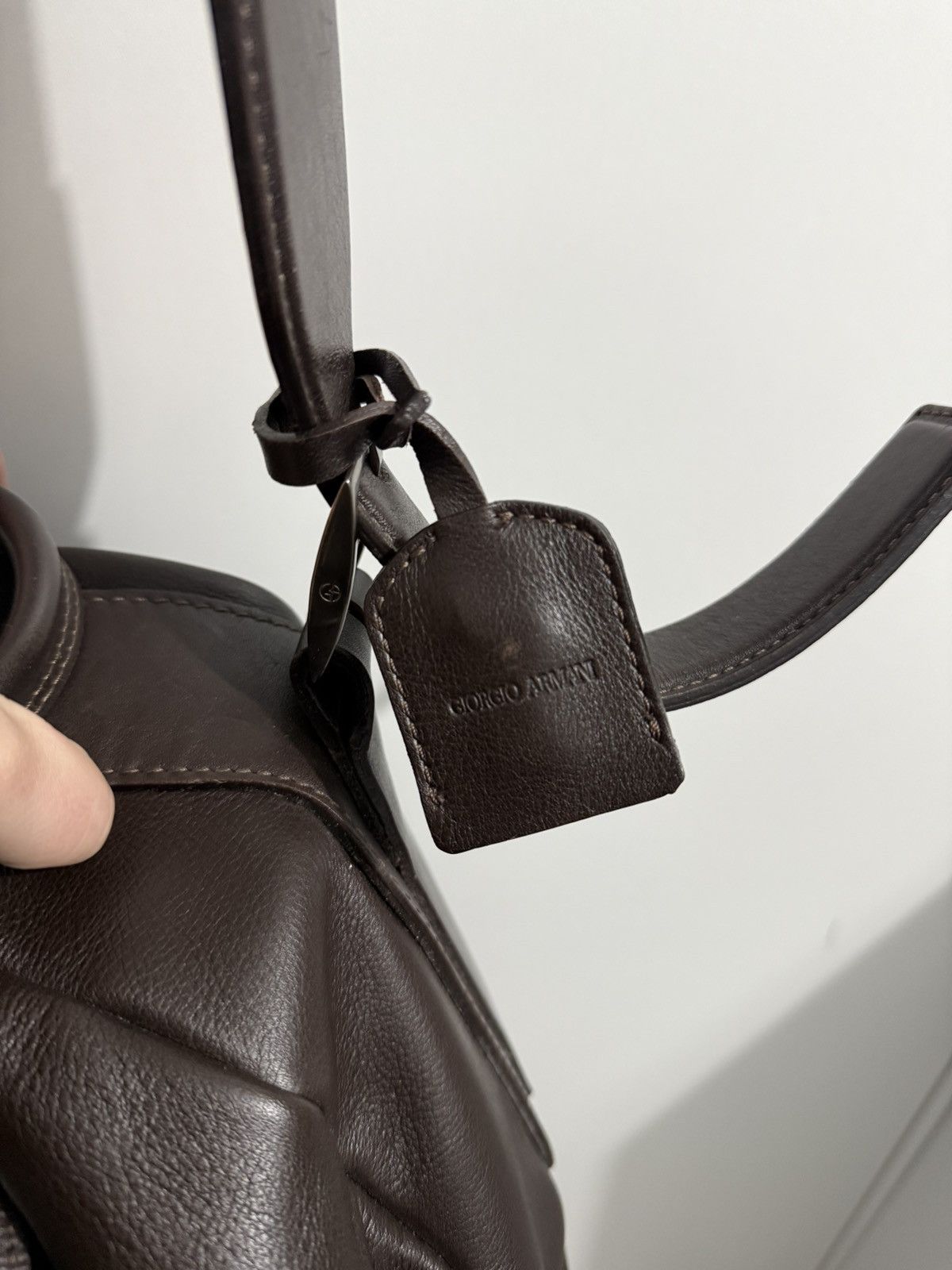 Giorgio Armani Giorgio Armani Leather Travel Bag Size ONE SIZE - 3 Thumbnail