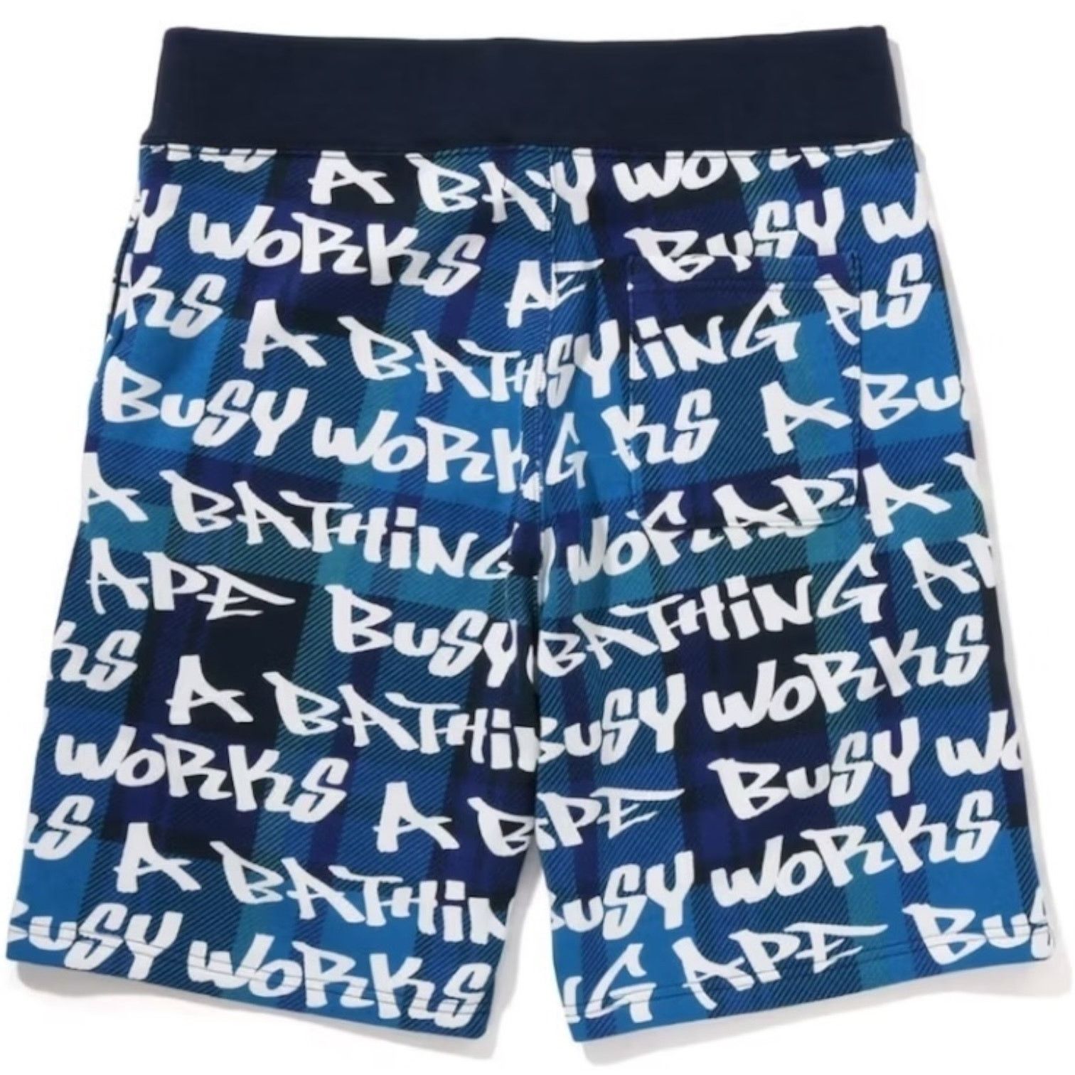 image of Bape Graffiti Check Sweat Shorts in Black, Men's (Size 36)